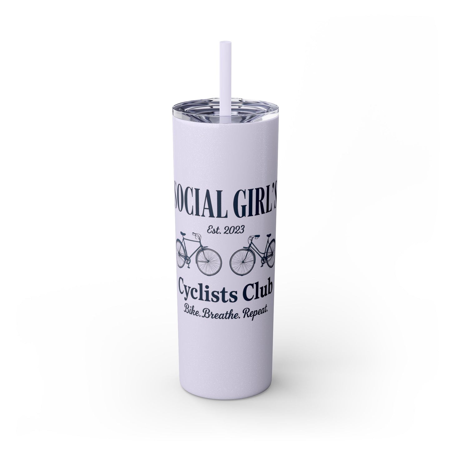 Social Girls Cyclists Club Tumbler | Bike Lover Gift | Cycling Water Bottle | 20oz Travel Cup