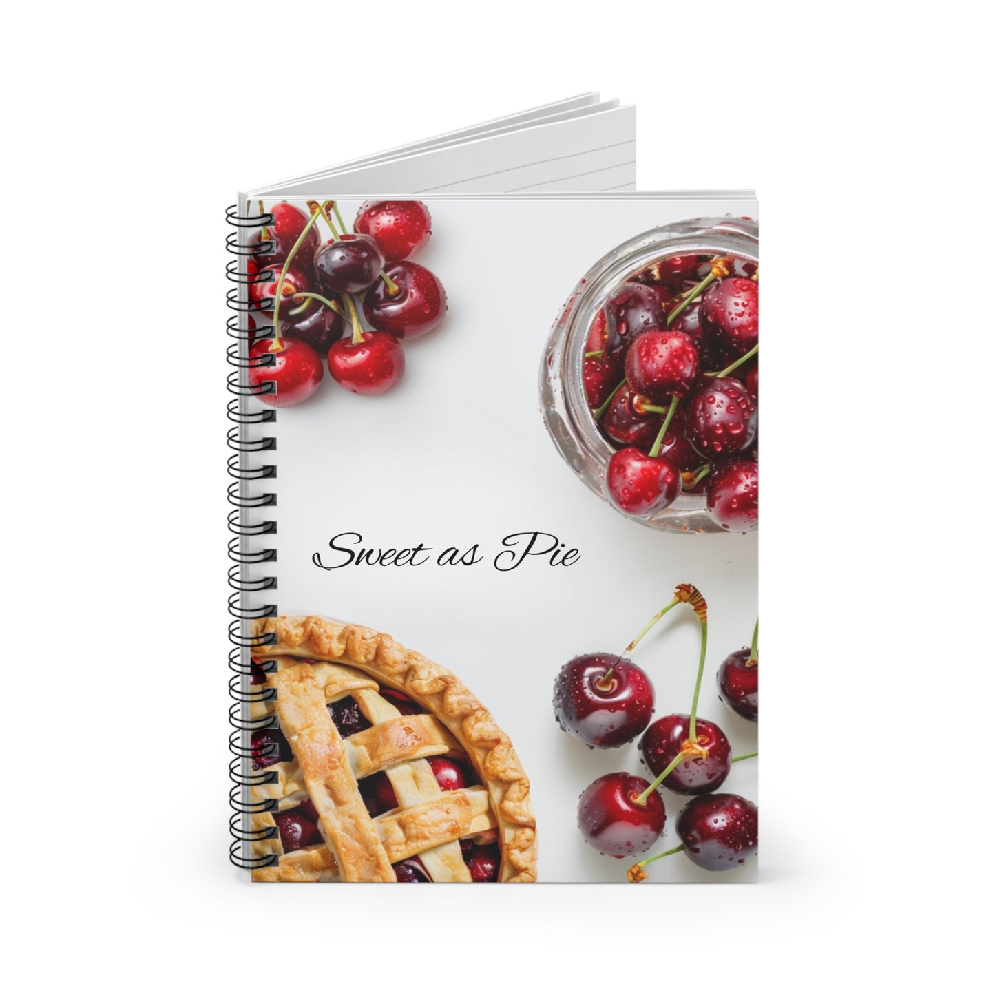 "Sweet as Pie" Cherry Notebook | A5 Spiral Journal | Baking Lover Gift | Creative Corner Collection