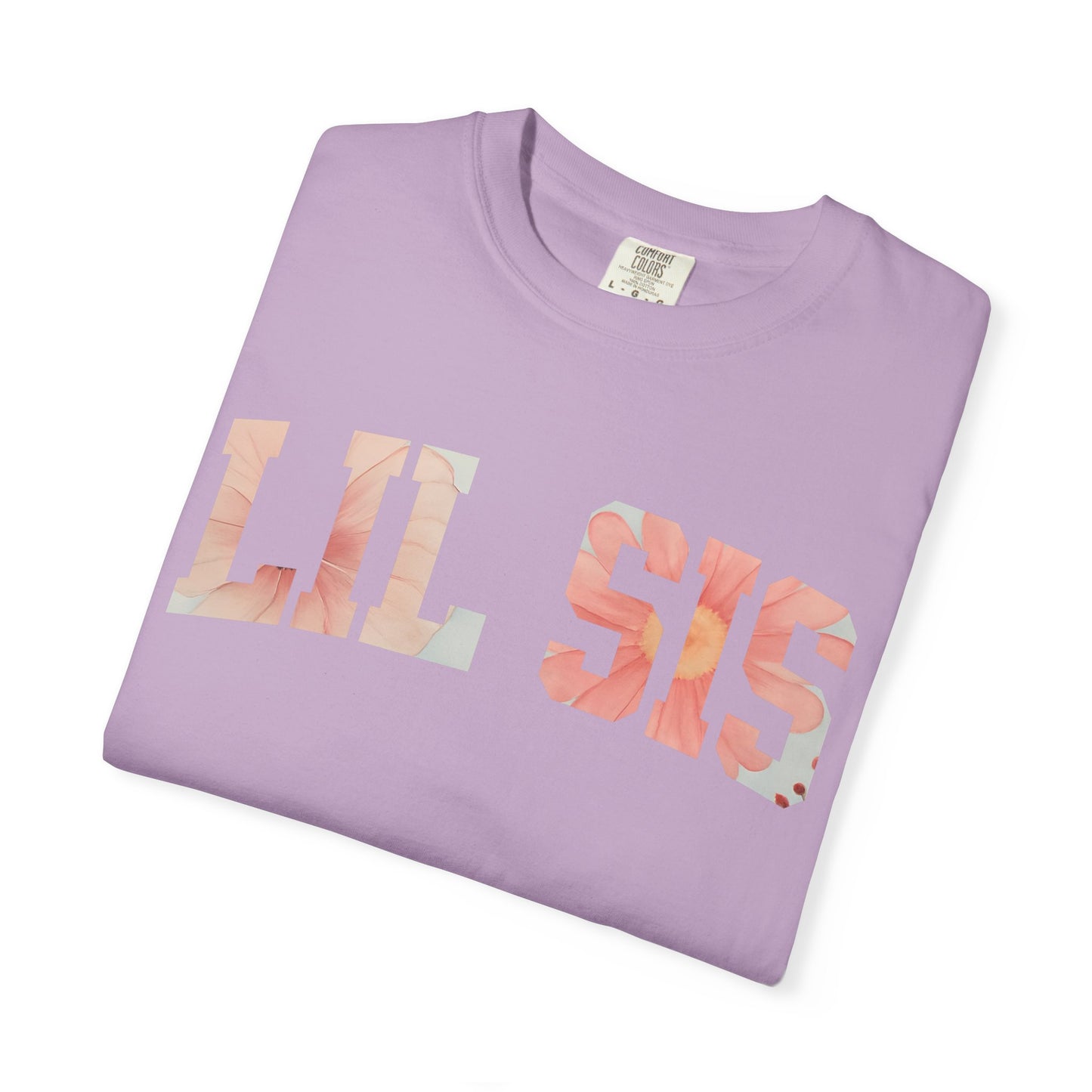 Floral "LIL SIS" Graphic T-Shirt – Cute Sister Tee for Girls & Teens
