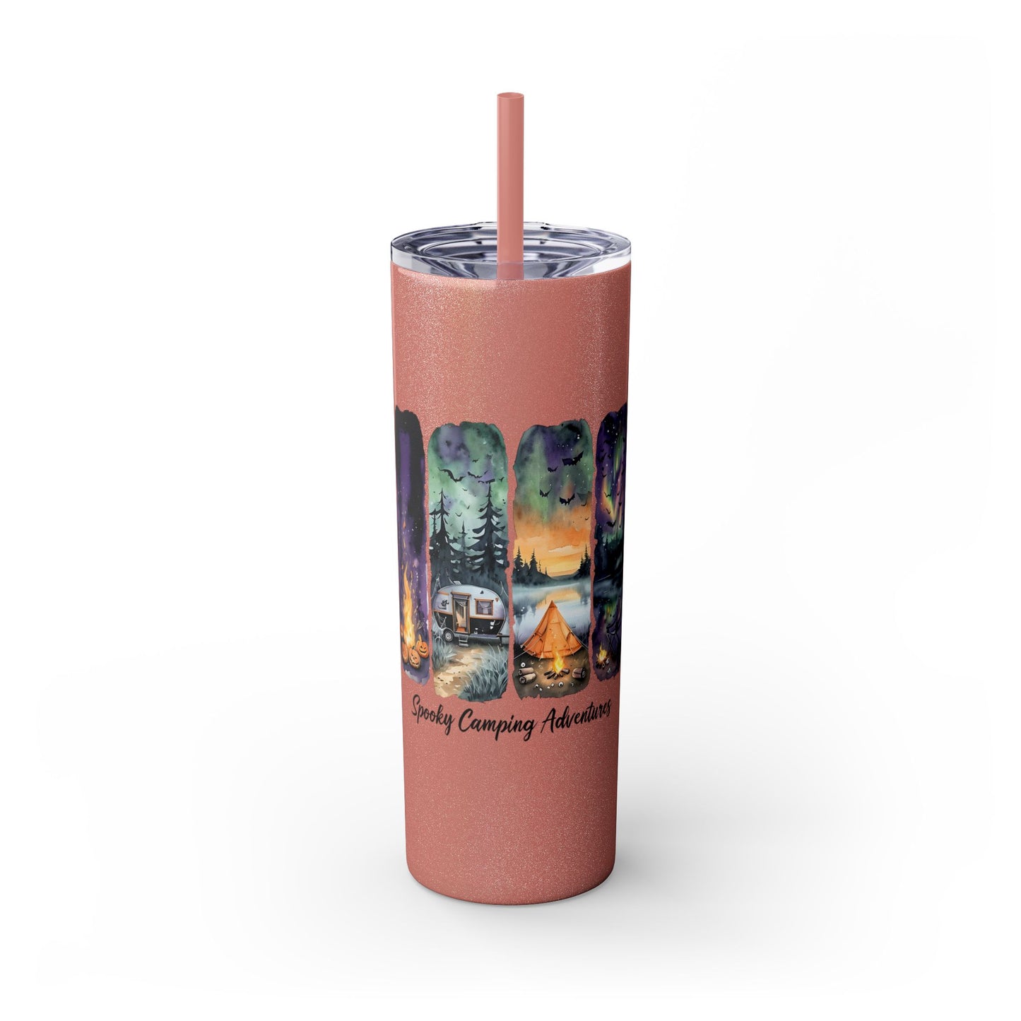 Spooky Camping Adventures 20oz Skinny Tumbler - Halloween Outdoor Drinkware