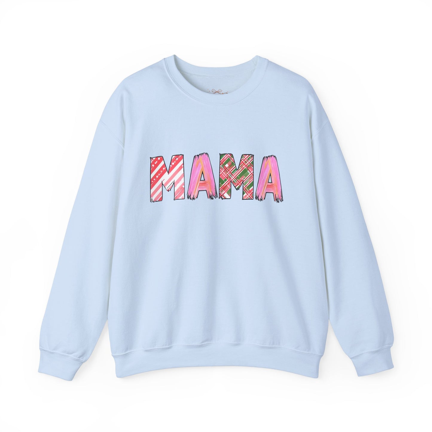 Sweatshirt Cozy Christmas Mama Graphic Sweatshirt Pink Red Plaid Mama Shirt Winter Holiday Mom Gift Cute Comfy Crewneck