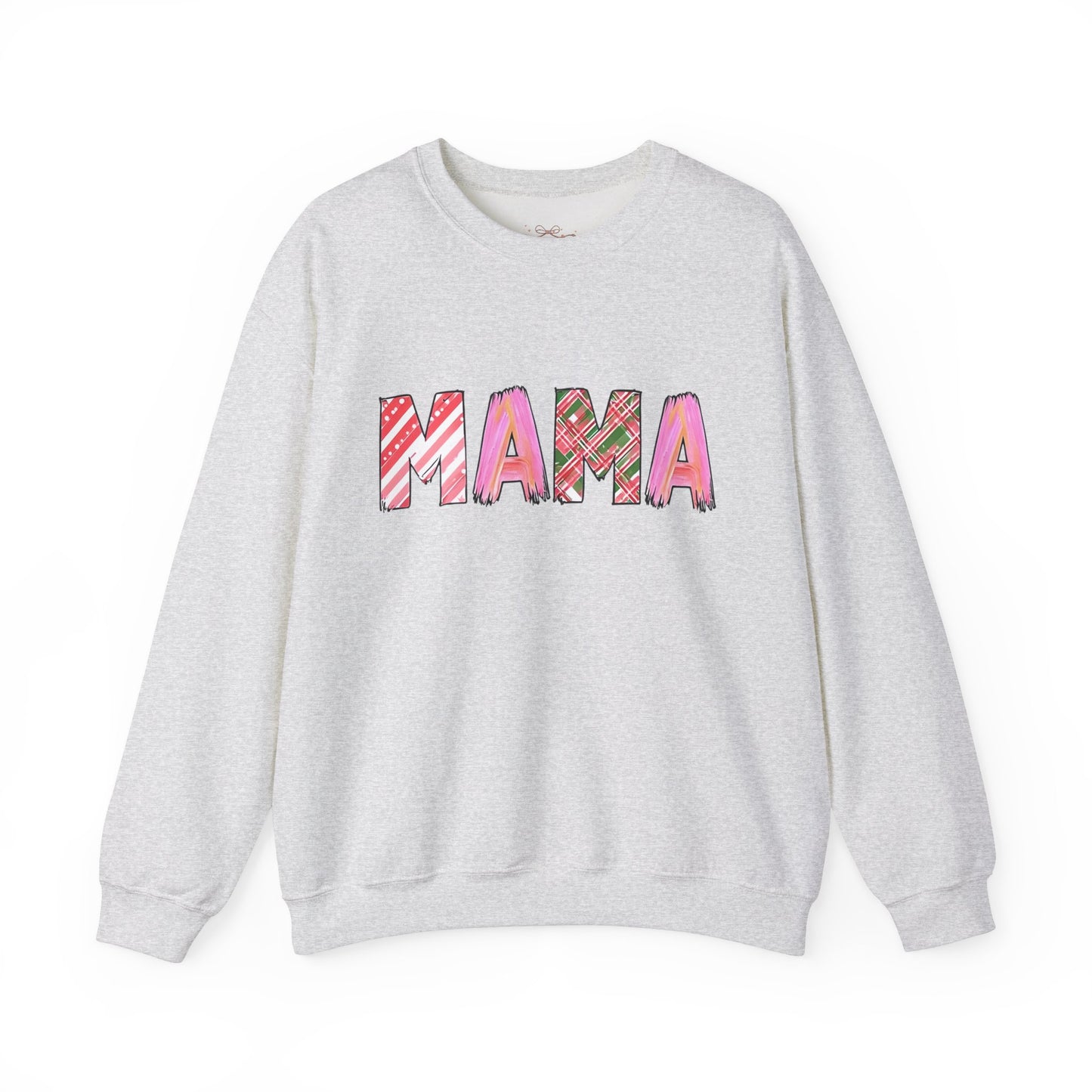Sweatshirt Cozy Christmas Mama Graphic Sweatshirt Pink Red Plaid Mama Shirt Winter Holiday Mom Gift Cute Comfy Crewneck