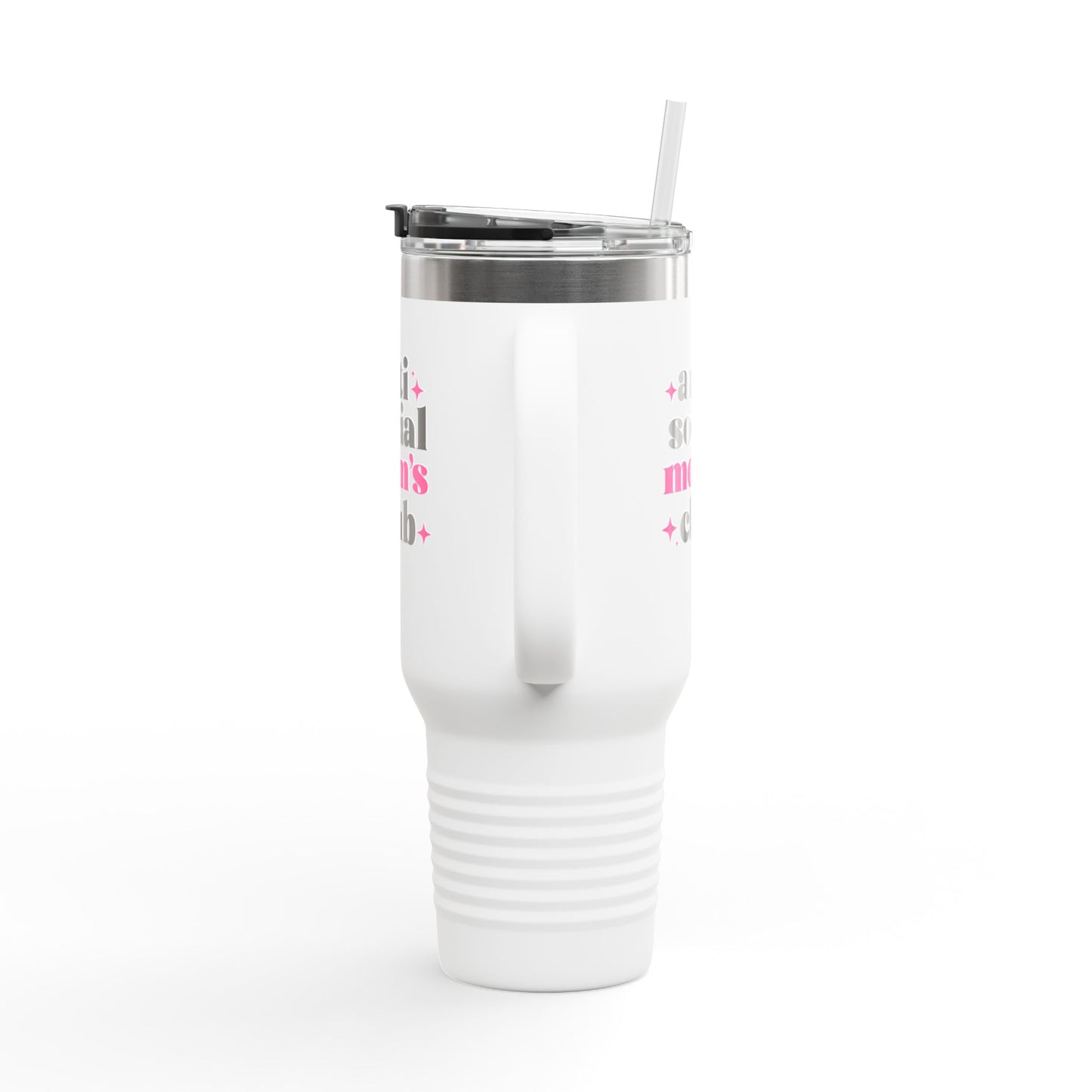 40oz Anti Social Mom Tumbler | Insulated Handle Cup | Introvert Mom Gift