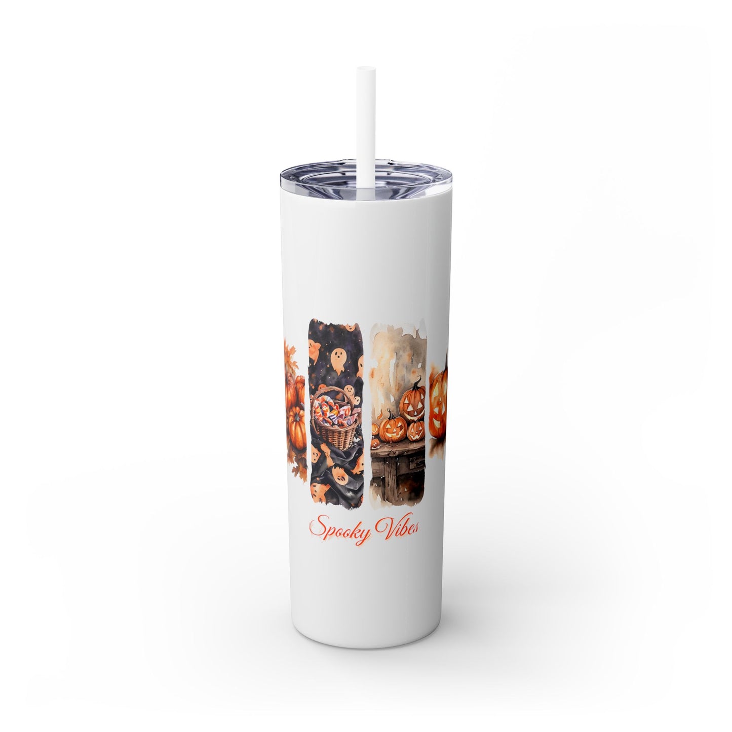 Candy Carves & Chills 20oz Skinny Tumbler - Halloween Pumpkin Drinkware