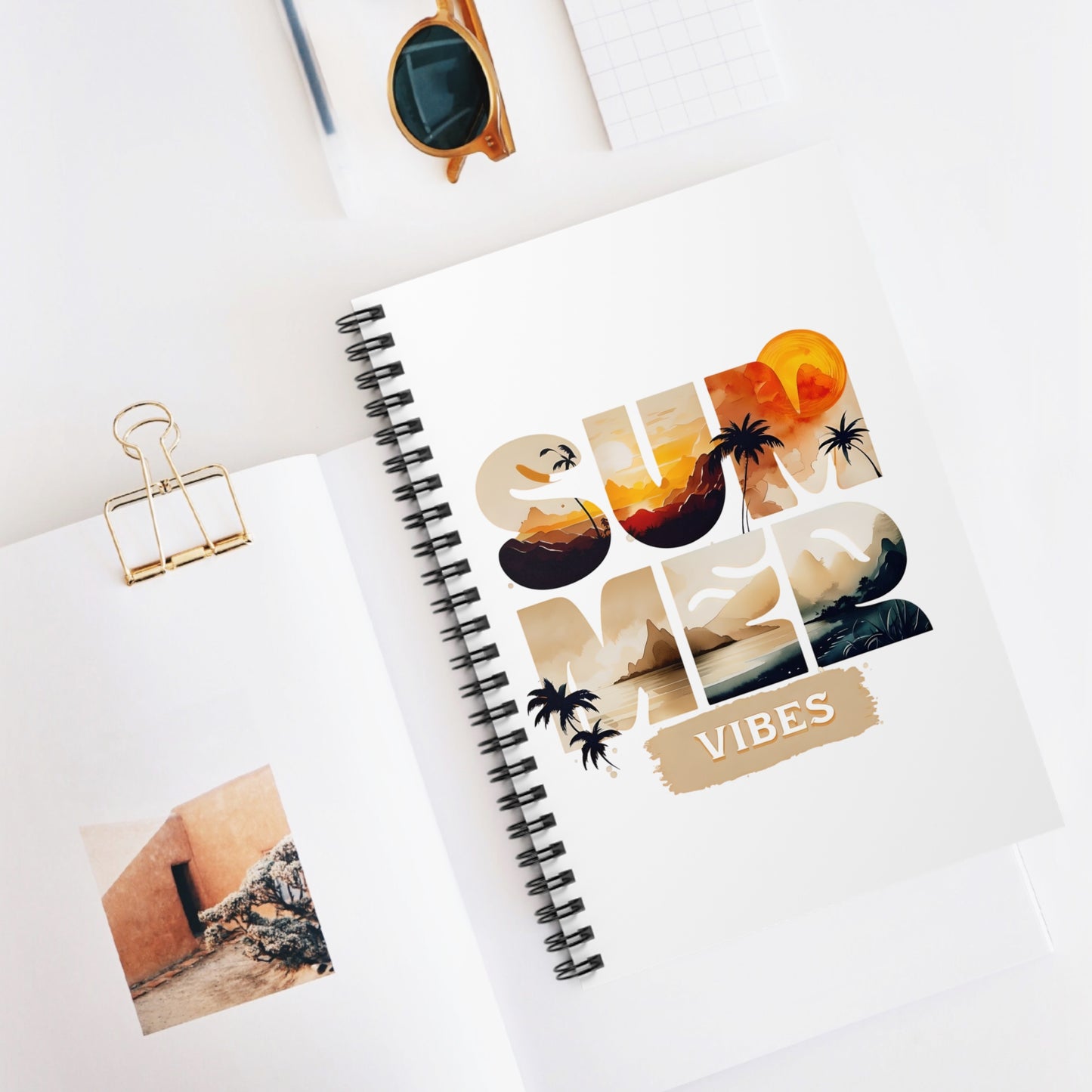 Summer Vibes Spiral Notebook | Beach Aesthetic Journal