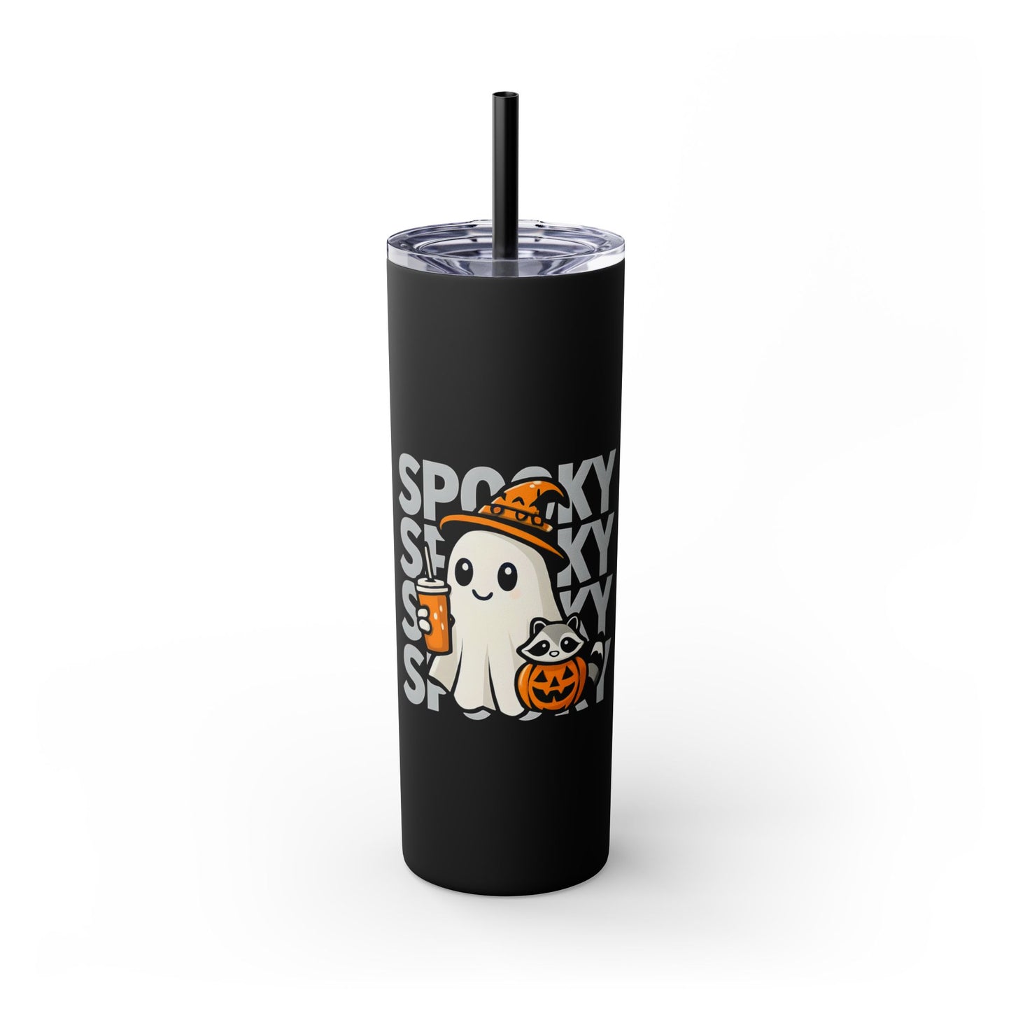 Witchy Sips & Pumpkin Pals 20oz Skinny Tumbler - Kawaii Halloween Witch Drinkware