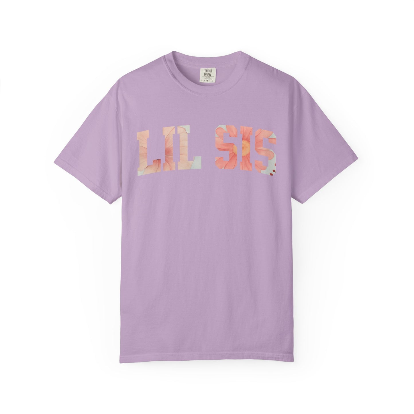 Floral "LIL SIS" Graphic T-Shirt – Cute Sister Tee for Girls & Teens