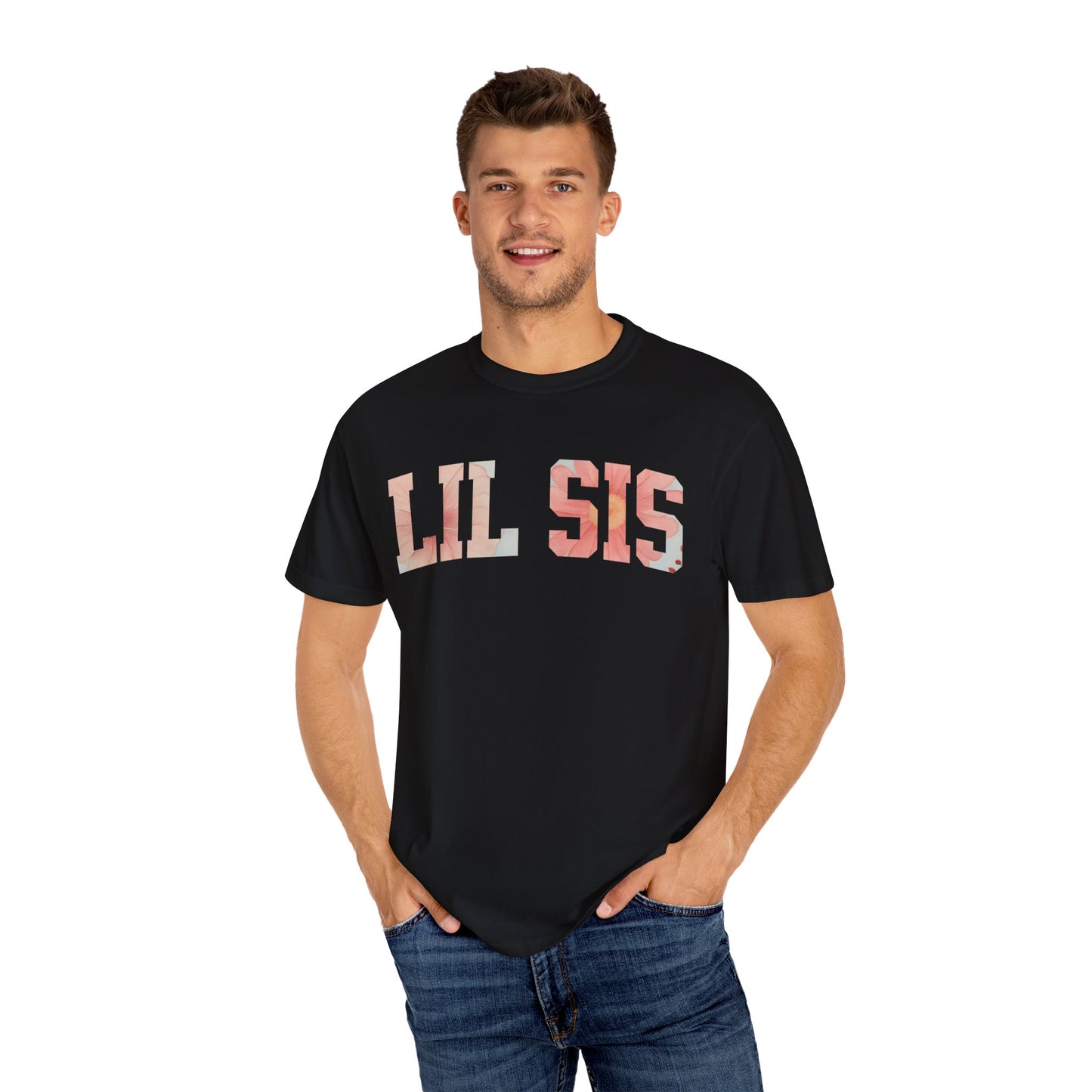 Floral "LIL SIS" Graphic T-Shirt – Cute Sister Tee for Girls & Teens