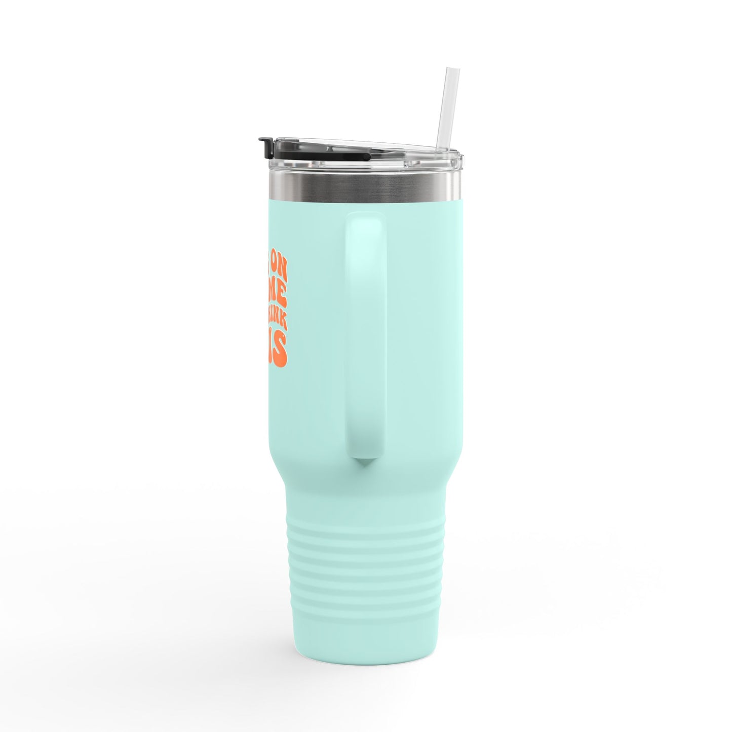 40oz Retro Overthinking Tumbler | Orange Handle Cup | Daily Essential
