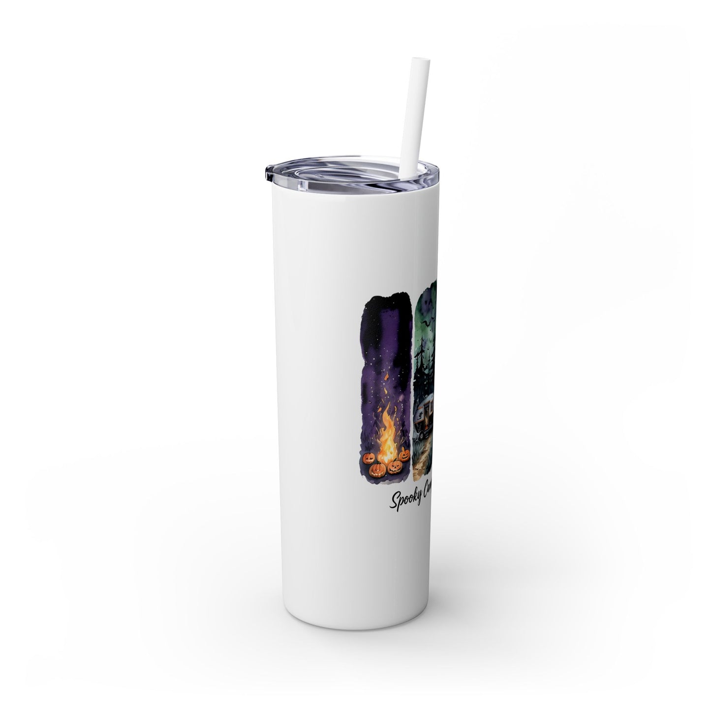 Spooky Camping Adventures 20oz Skinny Tumbler - Halloween Outdoor Drinkware