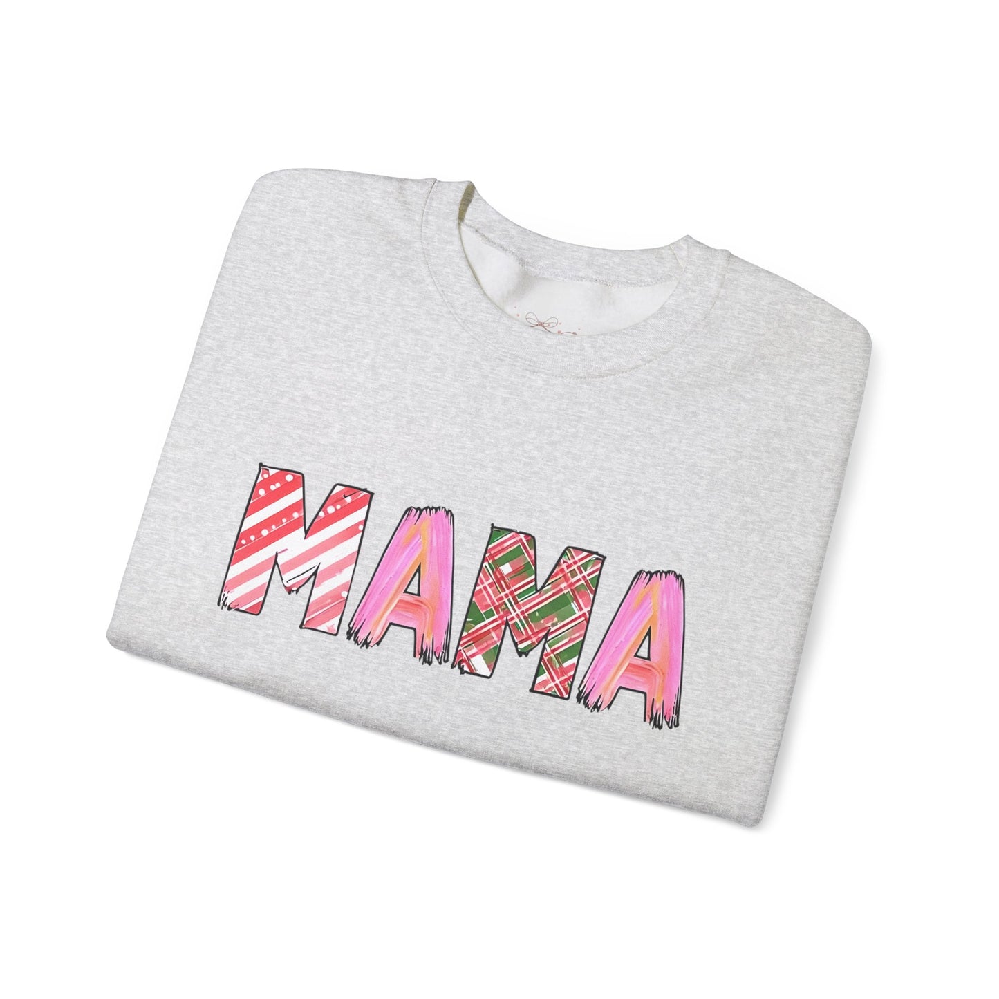 Sweatshirt Cozy Christmas Mama Graphic Sweatshirt Pink Red Plaid Mama Shirt Winter Holiday Mom Gift Cute Comfy Crewneck