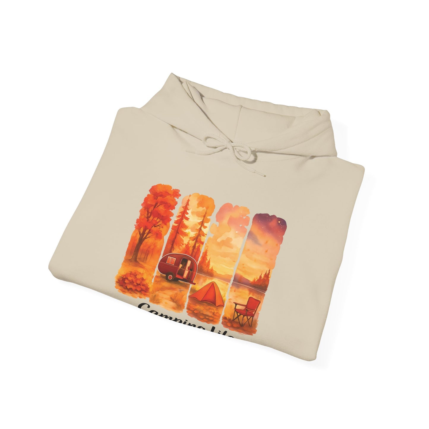 Camping Life Hoodie | Golden Hours Camp Showers | Outdoor Adventure Sweatshirt