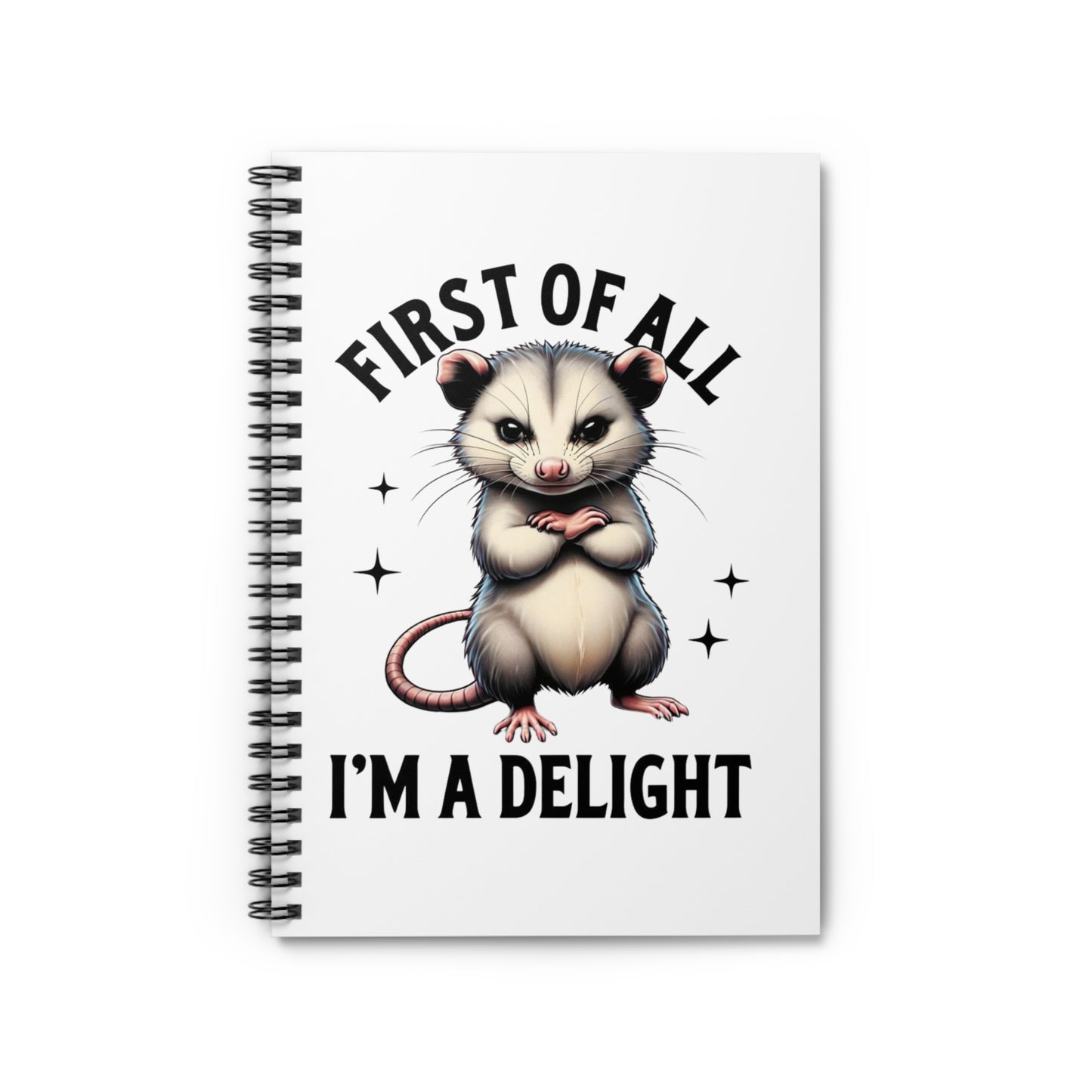 Cute Opossum Spiral Notebook | Funny Animal Journal