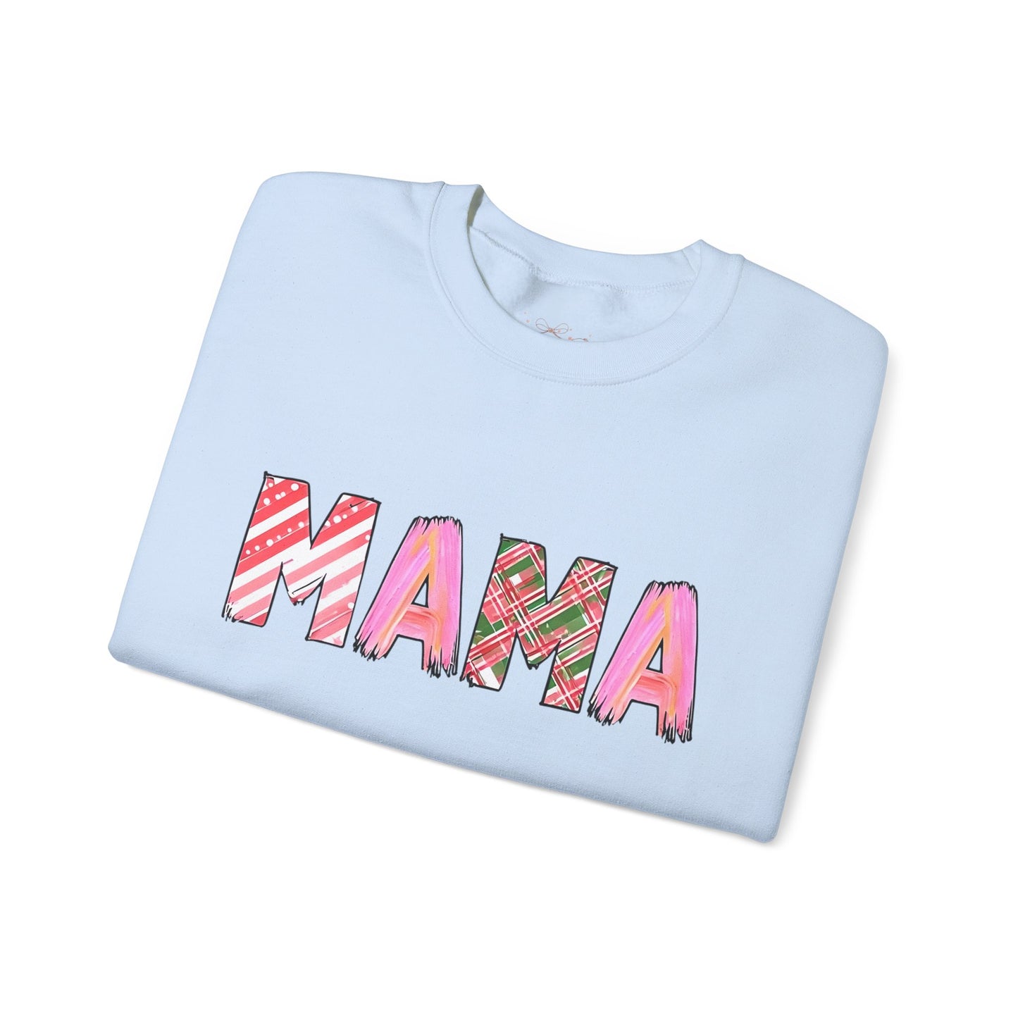 Sweatshirt Cozy Christmas Mama Graphic Sweatshirt Pink Red Plaid Mama Shirt Winter Holiday Mom Gift Cute Comfy Crewneck