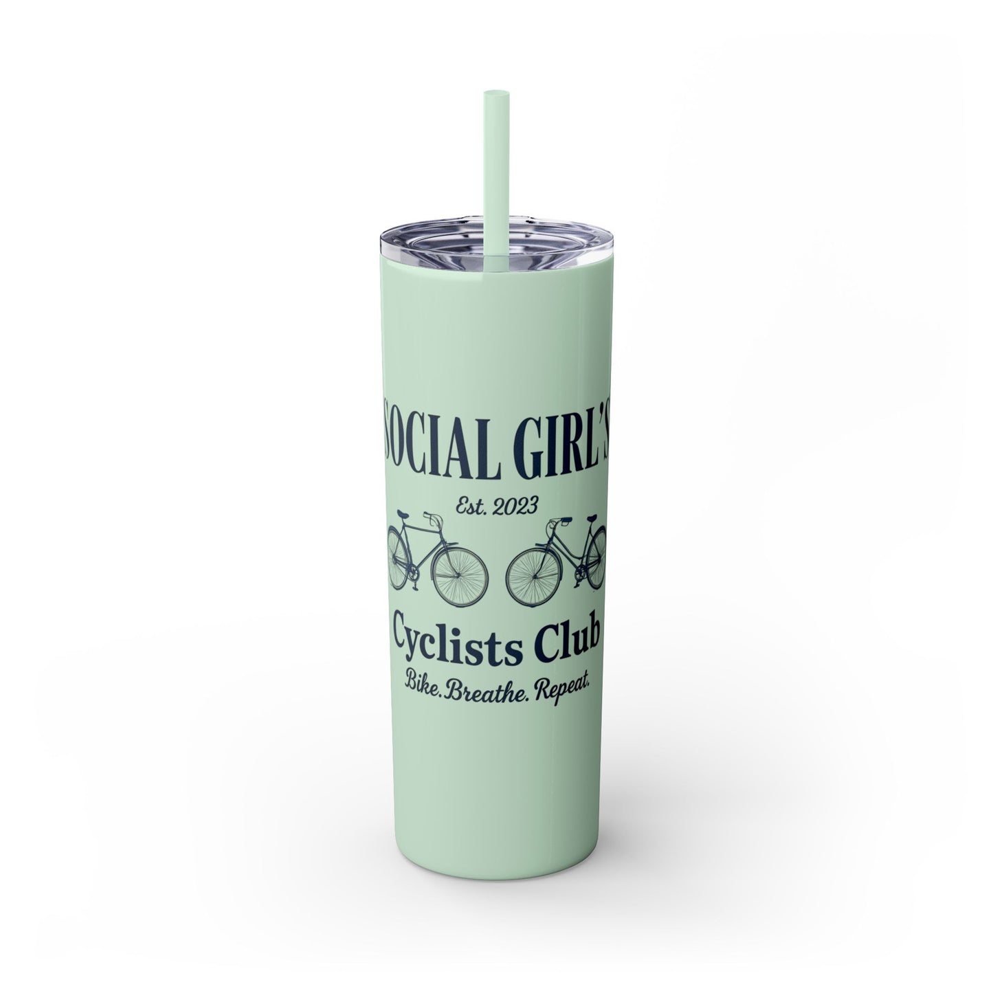Social Girls Cyclists Club Tumbler | Bike Lover Gift | Cycling Water Bottle | 20oz Travel Cup