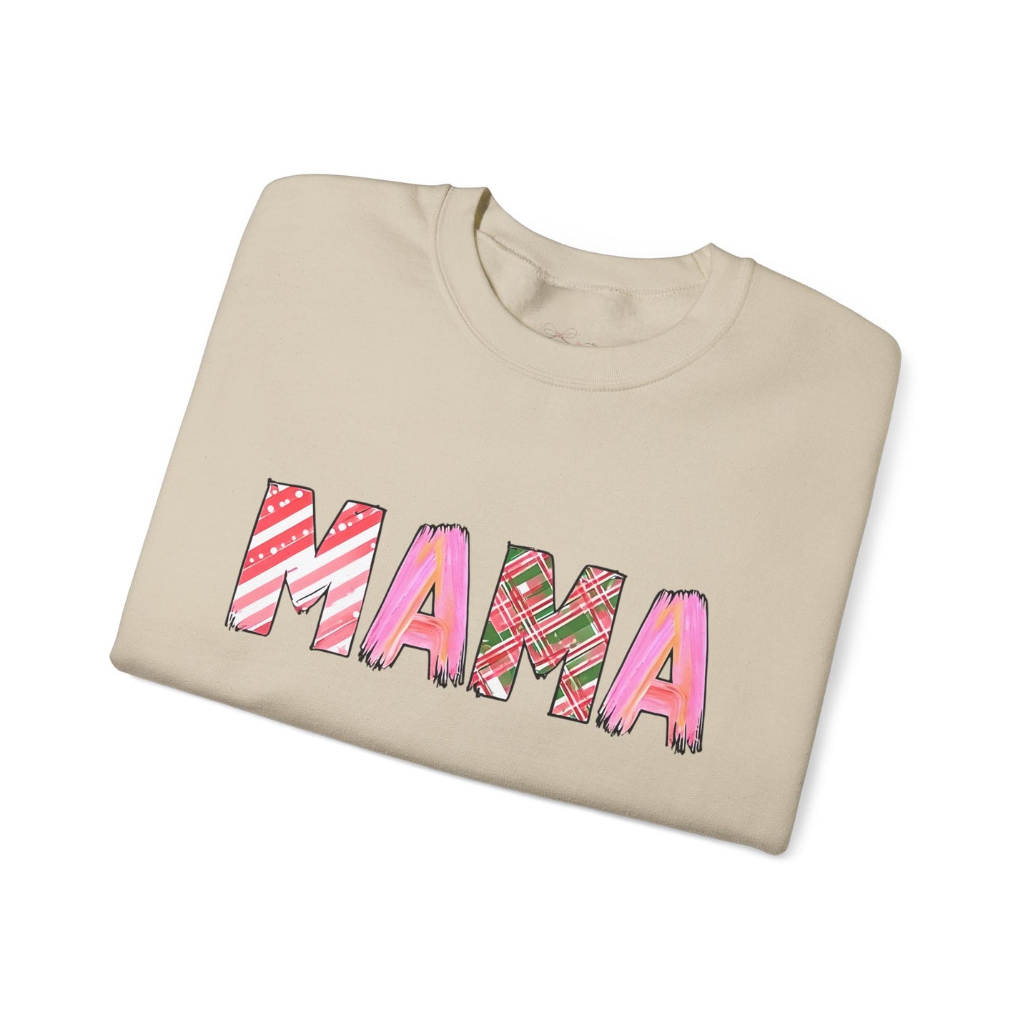 Sweatshirt Cozy Christmas Mama Graphic Sweatshirt Pink Red Plaid Mama Shirt Winter Holiday Mom Gift Cute Comfy Crewneck