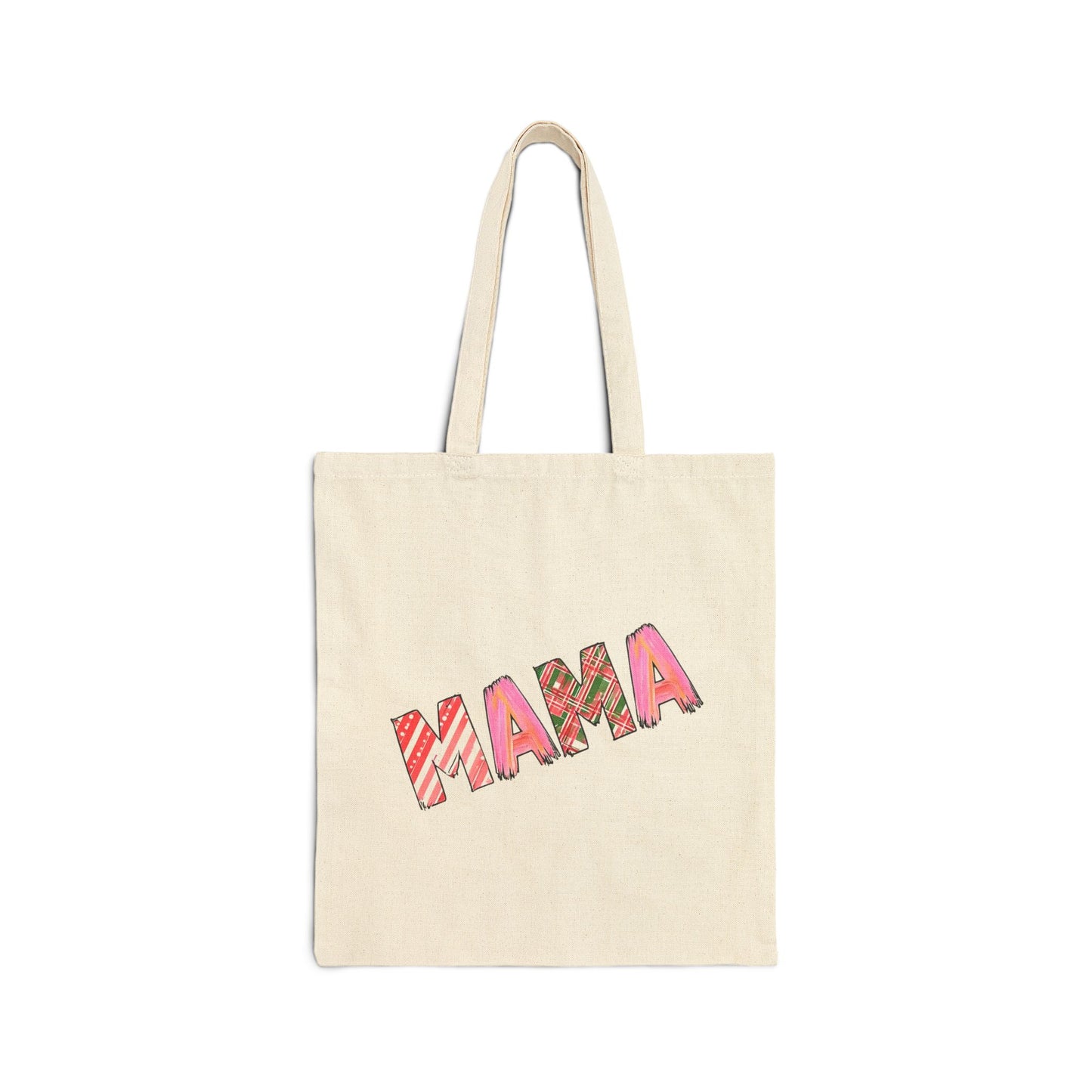 Plaid MAMA Canvas Tote Bag | Mom Life Essential | Shopping Bag