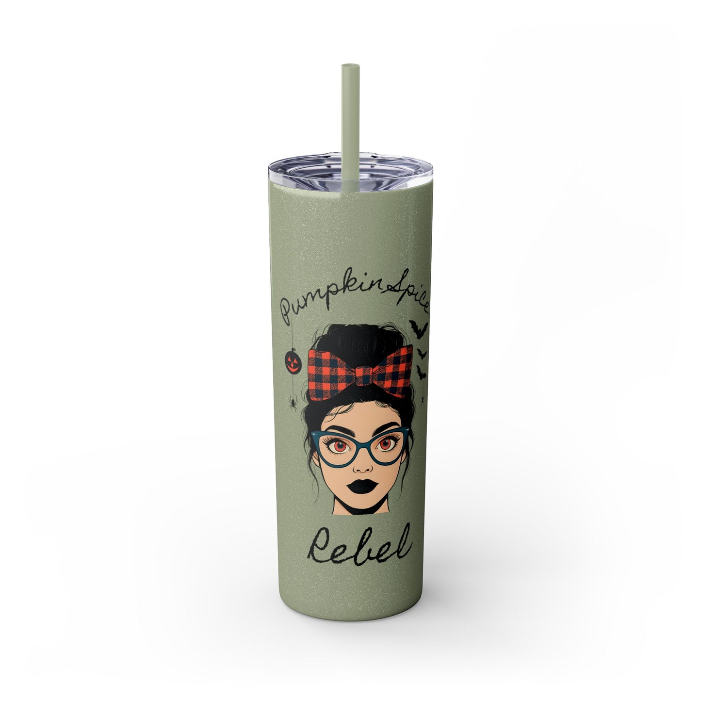 Pumpkin Spice Rebel 20oz Skinny Tumbler - Edgy Modern Witch Drinkware