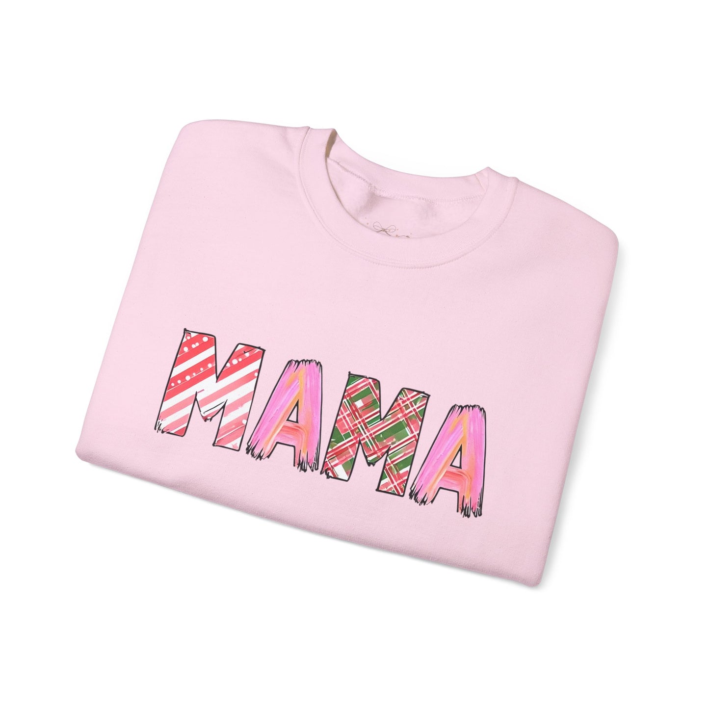 Sweatshirt Cozy Christmas Mama Graphic Sweatshirt Pink Red Plaid Mama Shirt Winter Holiday Mom Gift Cute Comfy Crewneck