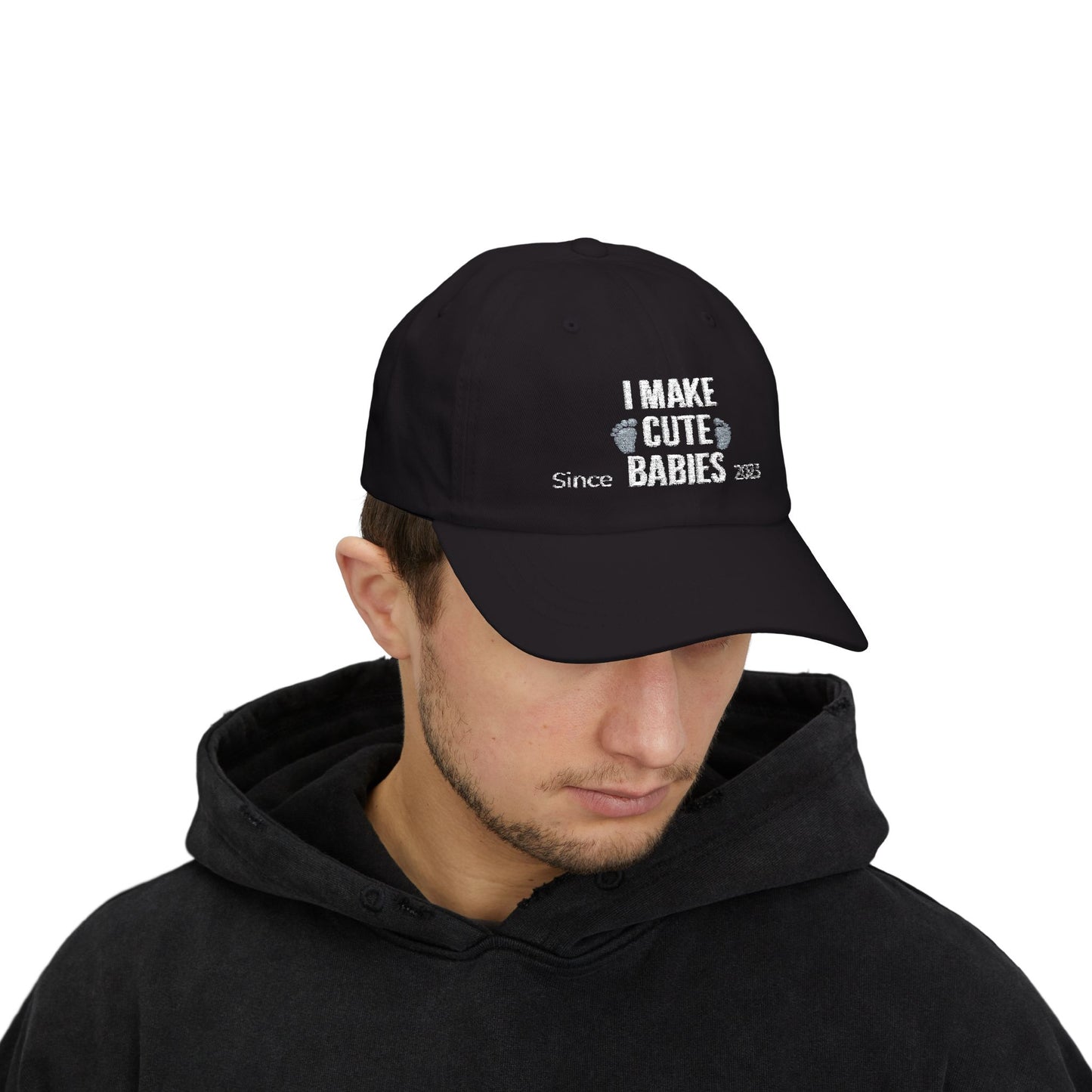"I Make Cute Babies" Personalized Dad Hat | Custom Year | Funny Parent Gift | New Parent Baseball Cap