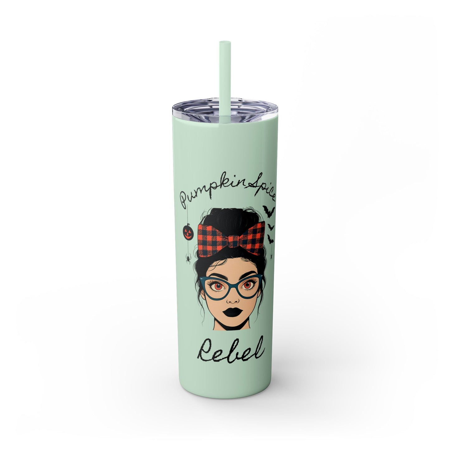 Pumpkin Spice Rebel 20oz Skinny Tumbler - Edgy Modern Witch Drinkware