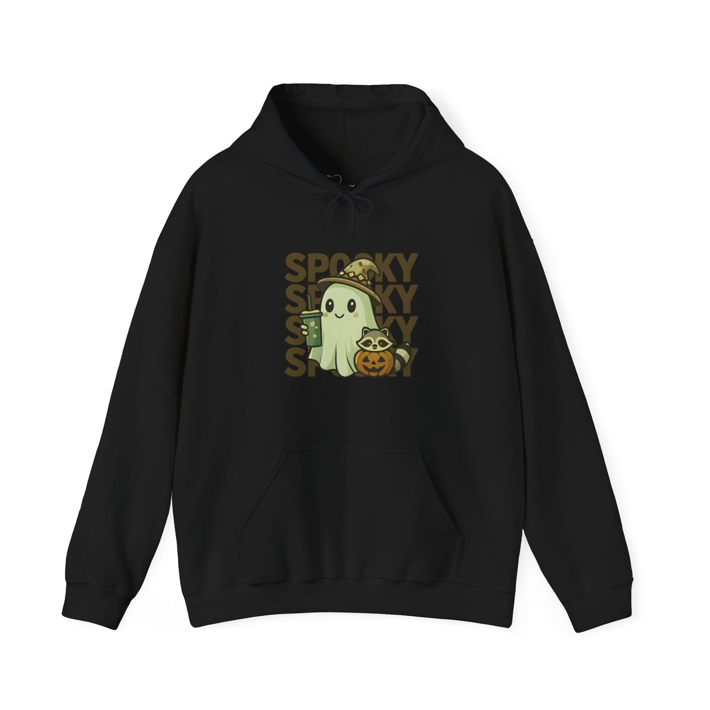 Cute Spooky Hoodie - Kawaii Halloween Ghost & Raccoon Apparel