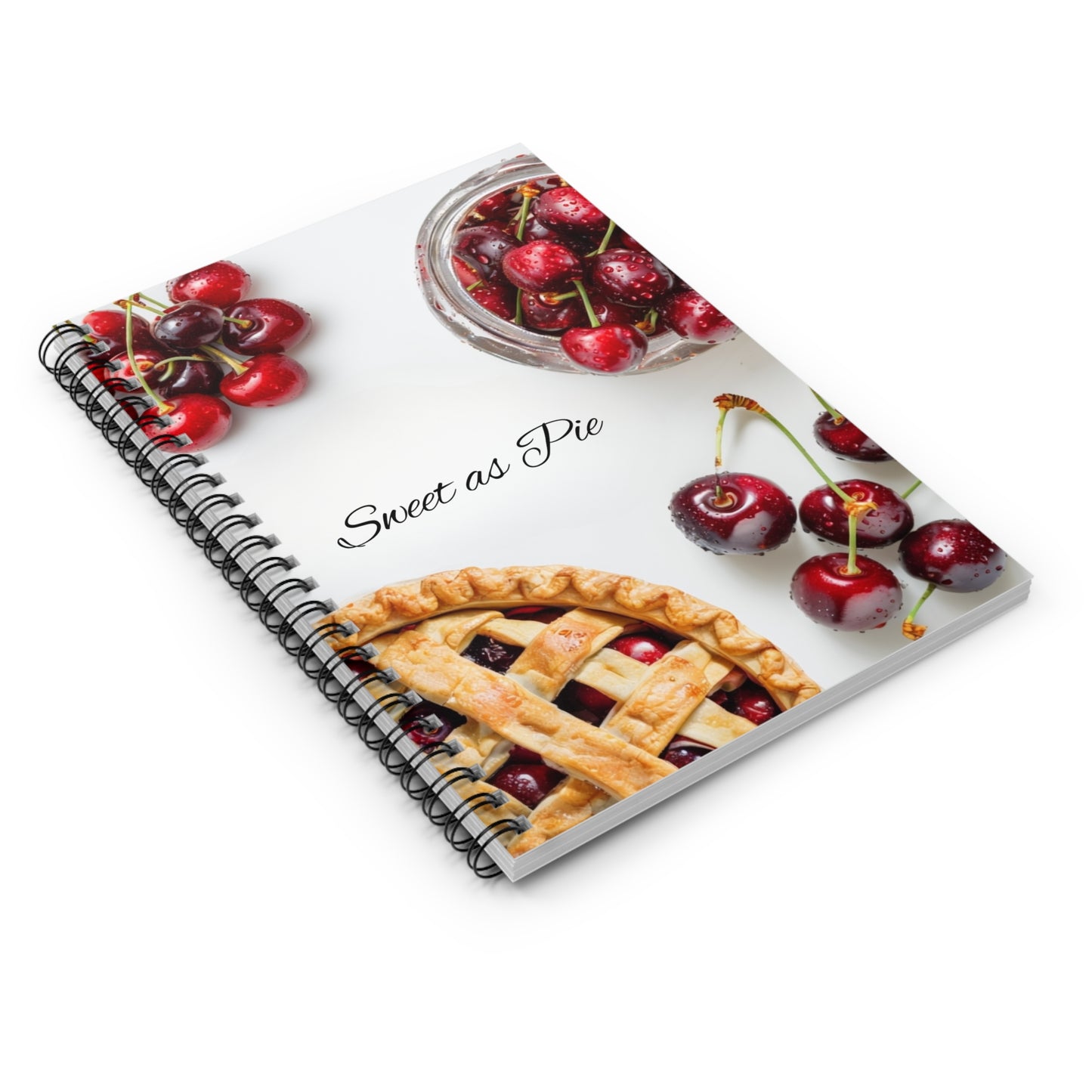 "Sweet as Pie" Cherry Notebook | A5 Spiral Journal | Baking Lover Gift | Creative Corner Collection