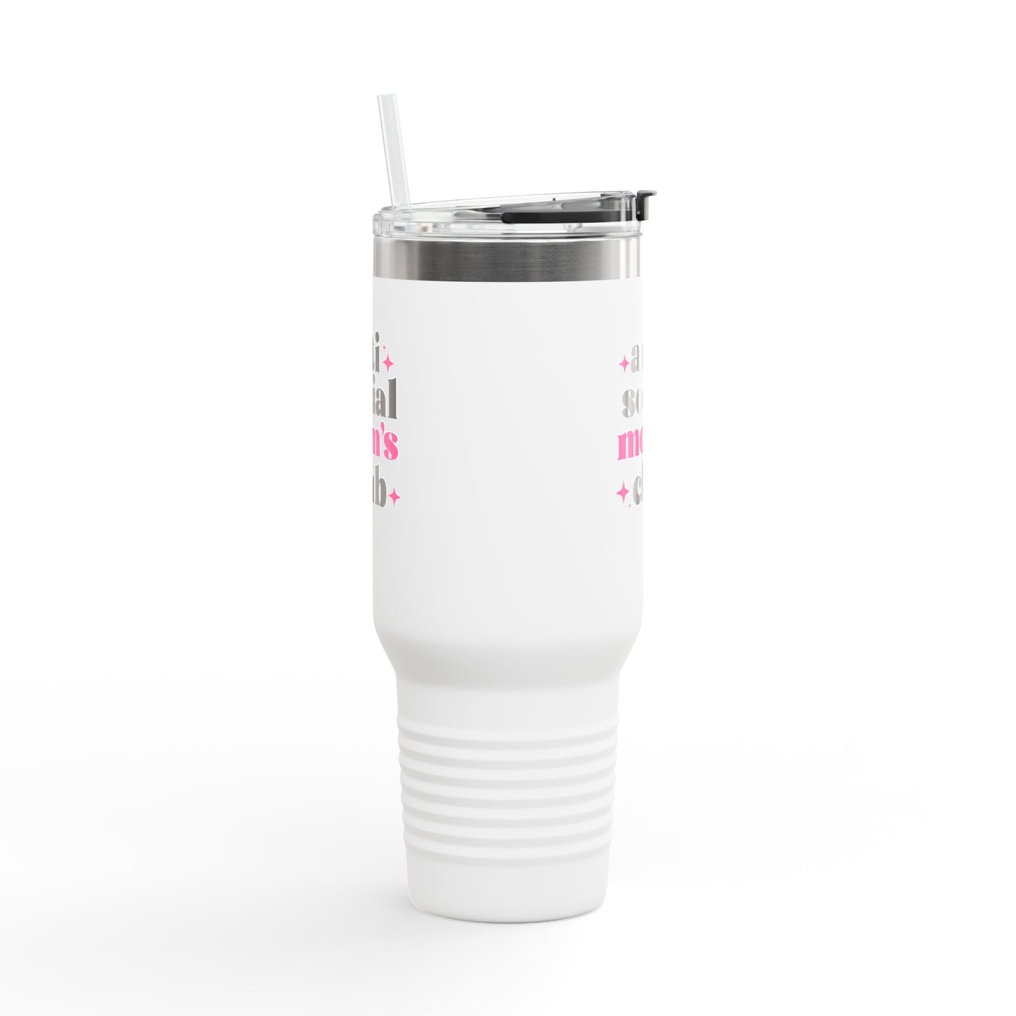 40oz Anti Social Mom Tumbler | Insulated Handle Cup | Introvert Mom Gift