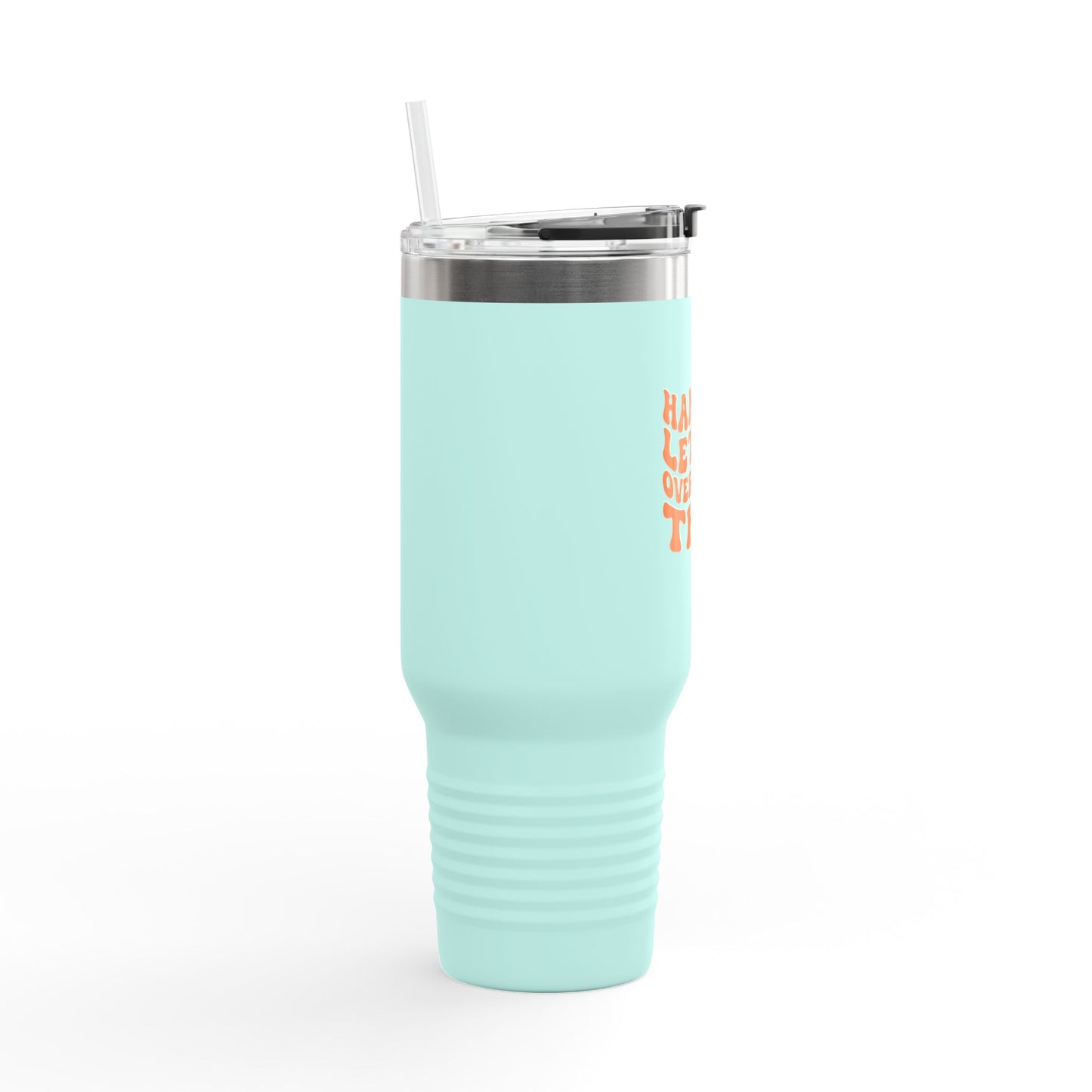 40oz Retro Overthinking Tumbler | Orange Handle Cup | Daily Essential