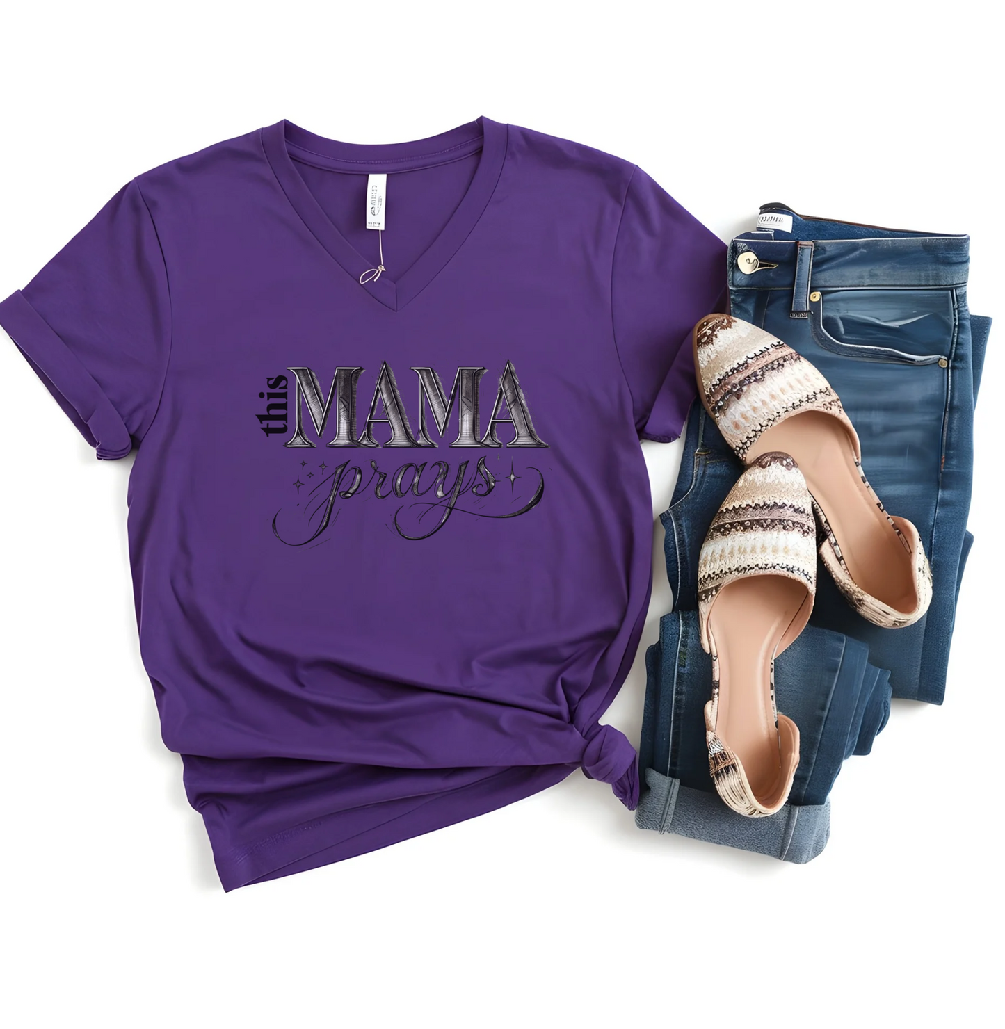 Praying Mom Faith T-Shirt | Christian Mom Graphic Tee