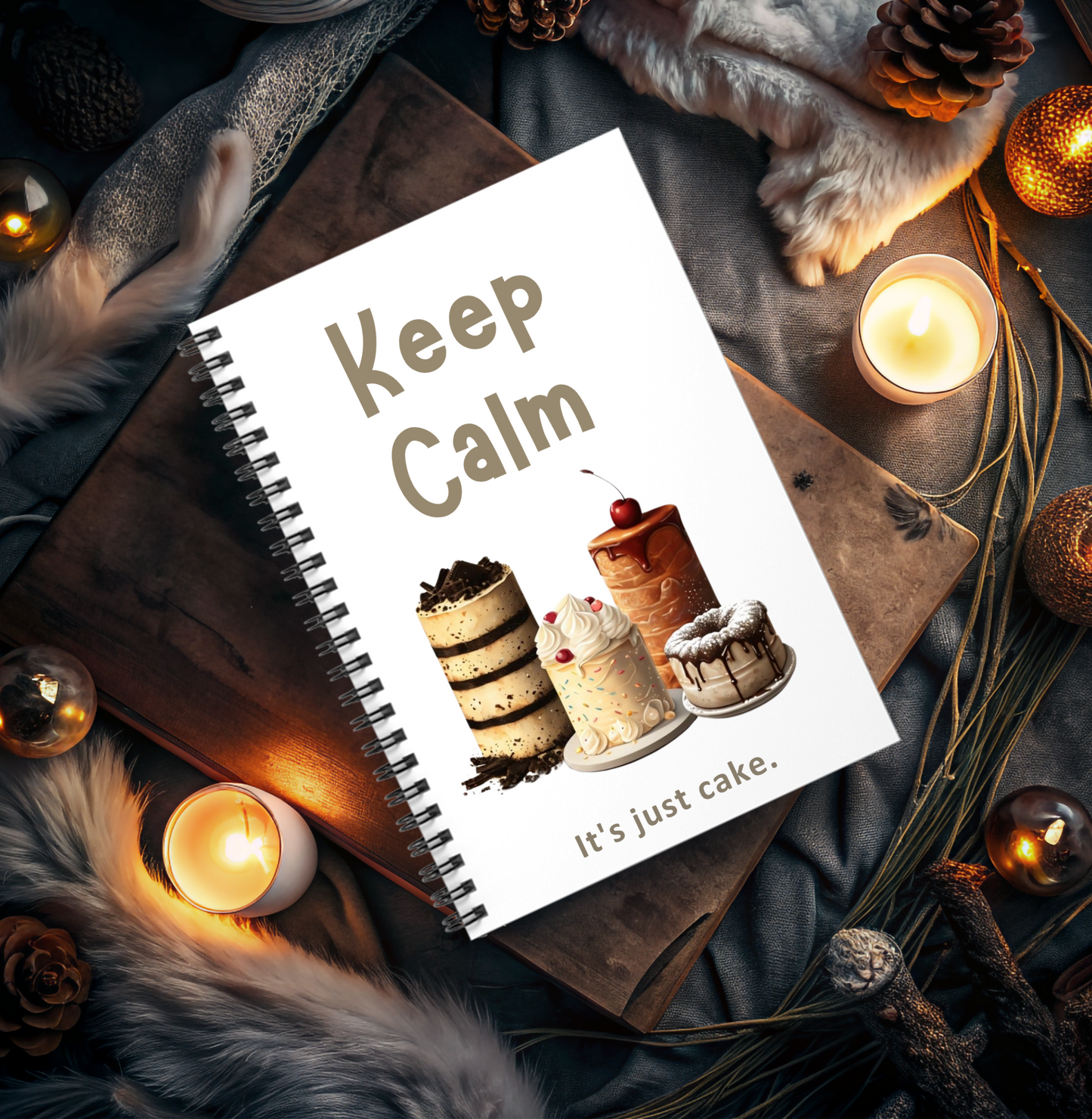 Notebook Funny Cake Lover Journal Cute Dessert Quote Spiral Notebook Baking Gift for Foodies Sweet Treats Stationery