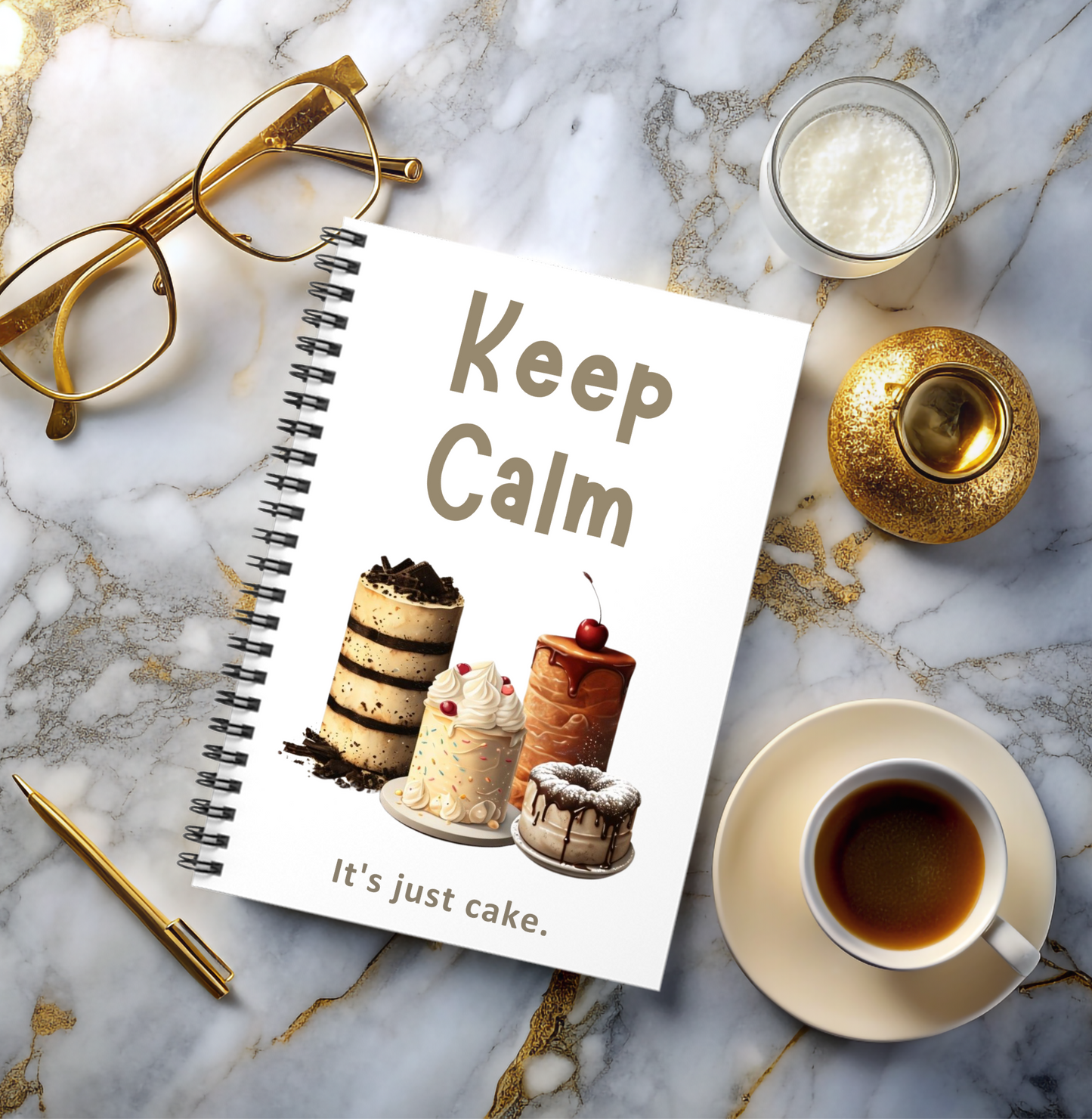 Notebook Funny Cake Lover Journal Cute Dessert Quote Spiral Notebook Baking Gift for Foodies Sweet Treats Stationery