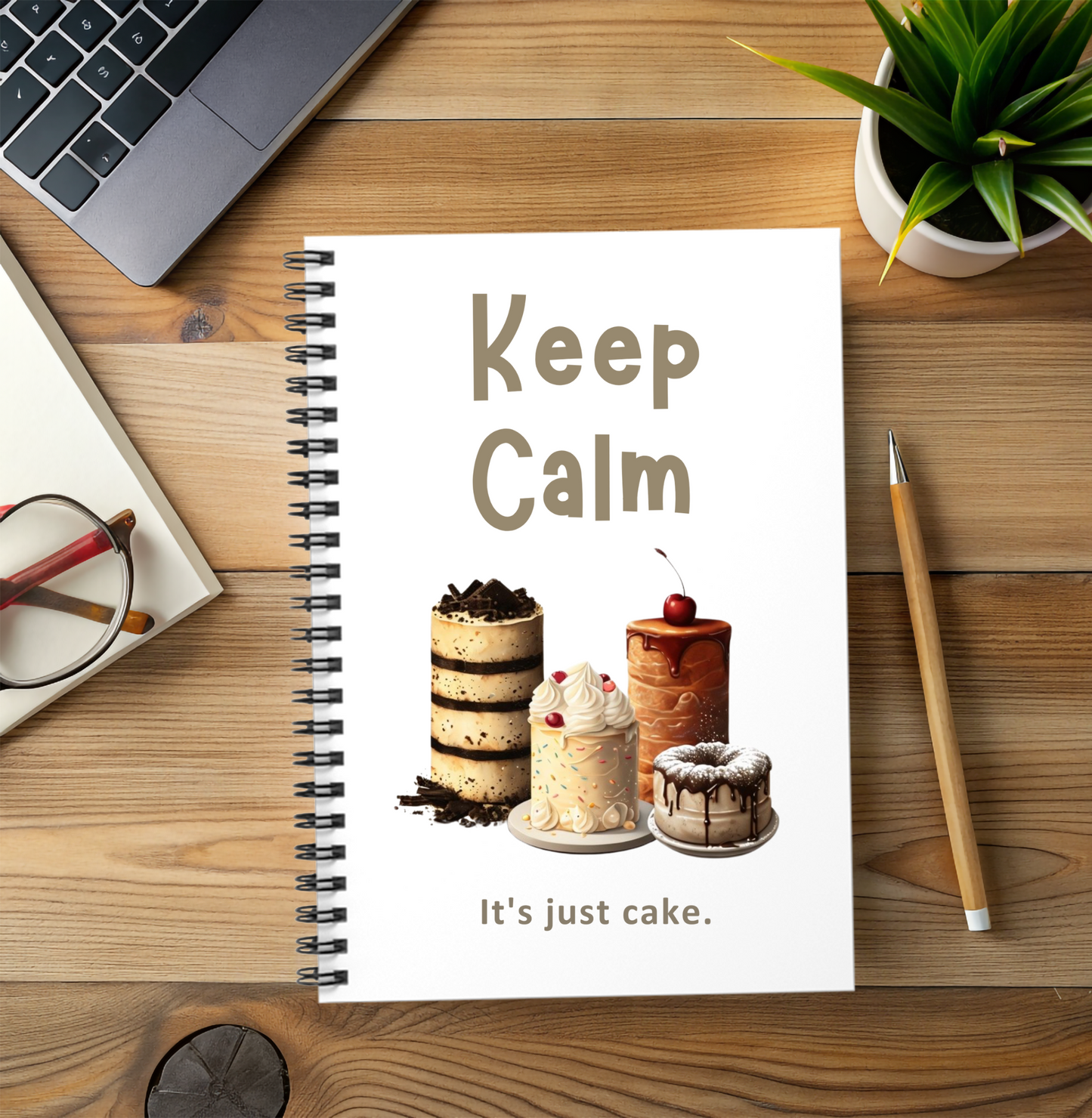 Notebook Funny Cake Lover Journal Cute Dessert Quote Spiral Notebook Baking Gift for Foodies Sweet Treats Stationery