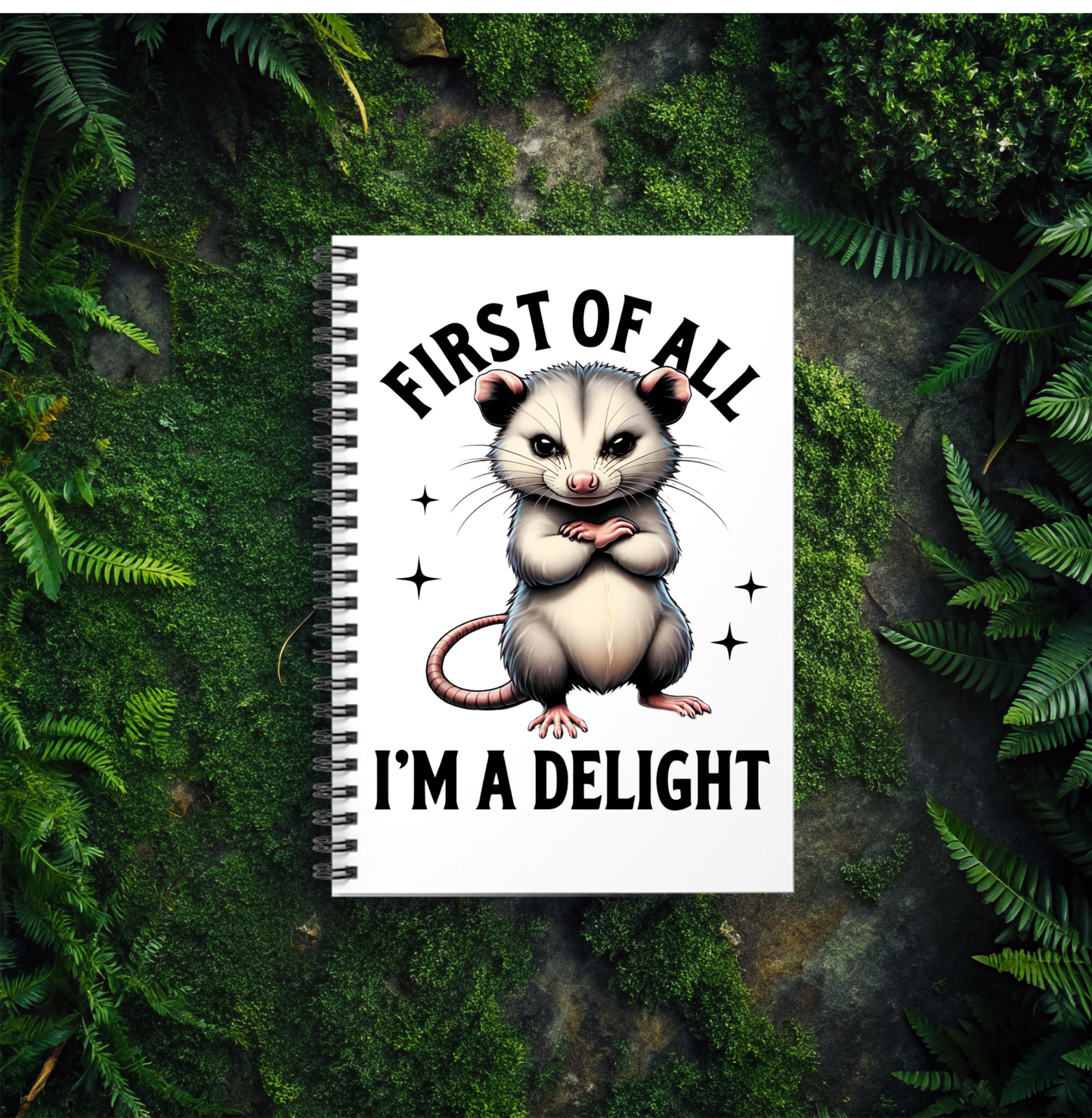 Cute Opossum Spiral Notebook | Funny Animal Journal