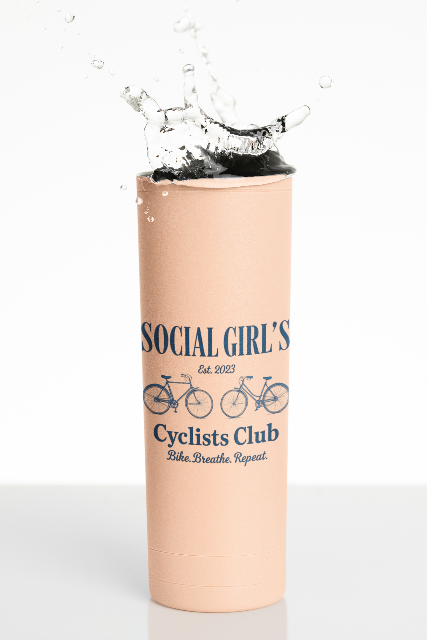 Social Girls Cyclists Club Tumbler | Bike Lover Gift | Cycling Water Bottle | 20oz Travel Cup