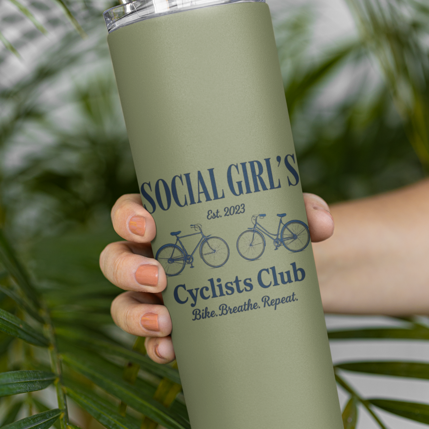 Social Girls Cyclists Club Tumbler | Bike Lover Gift | Cycling Water Bottle | 20oz Travel Cup
