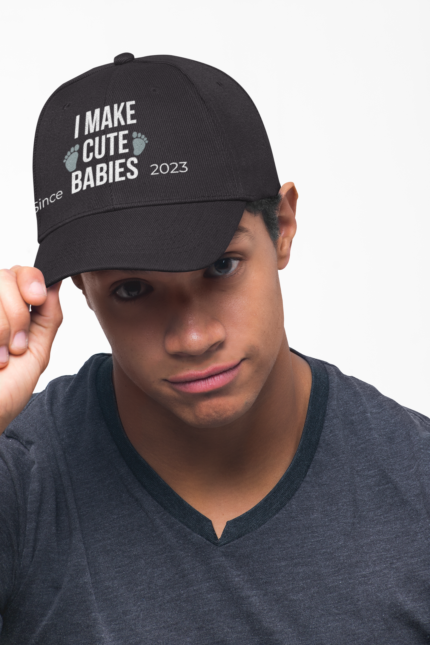 "I Make Cute Babies" Personalized Dad Hat | Custom Year | Funny Parent Gift | New Parent Baseball Cap