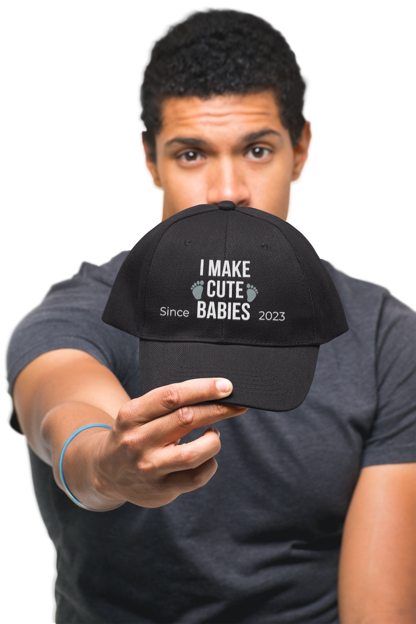 "I Make Cute Babies" Personalized Dad Hat | Custom Year | Funny Parent Gift | New Parent Baseball Cap