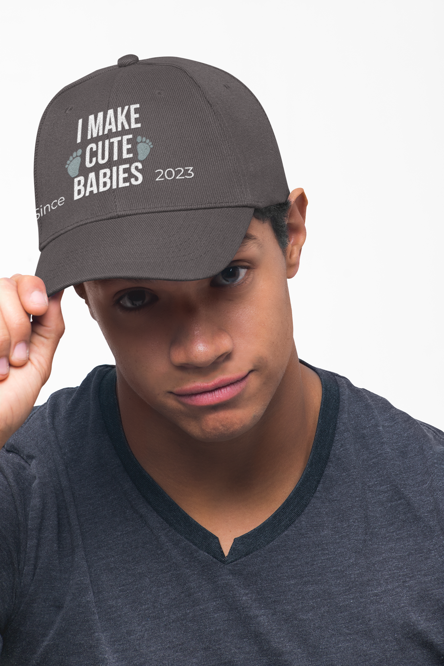 "I Make Cute Babies" Personalized Dad Hat | Custom Year | Funny Parent Gift | New Parent Baseball Cap