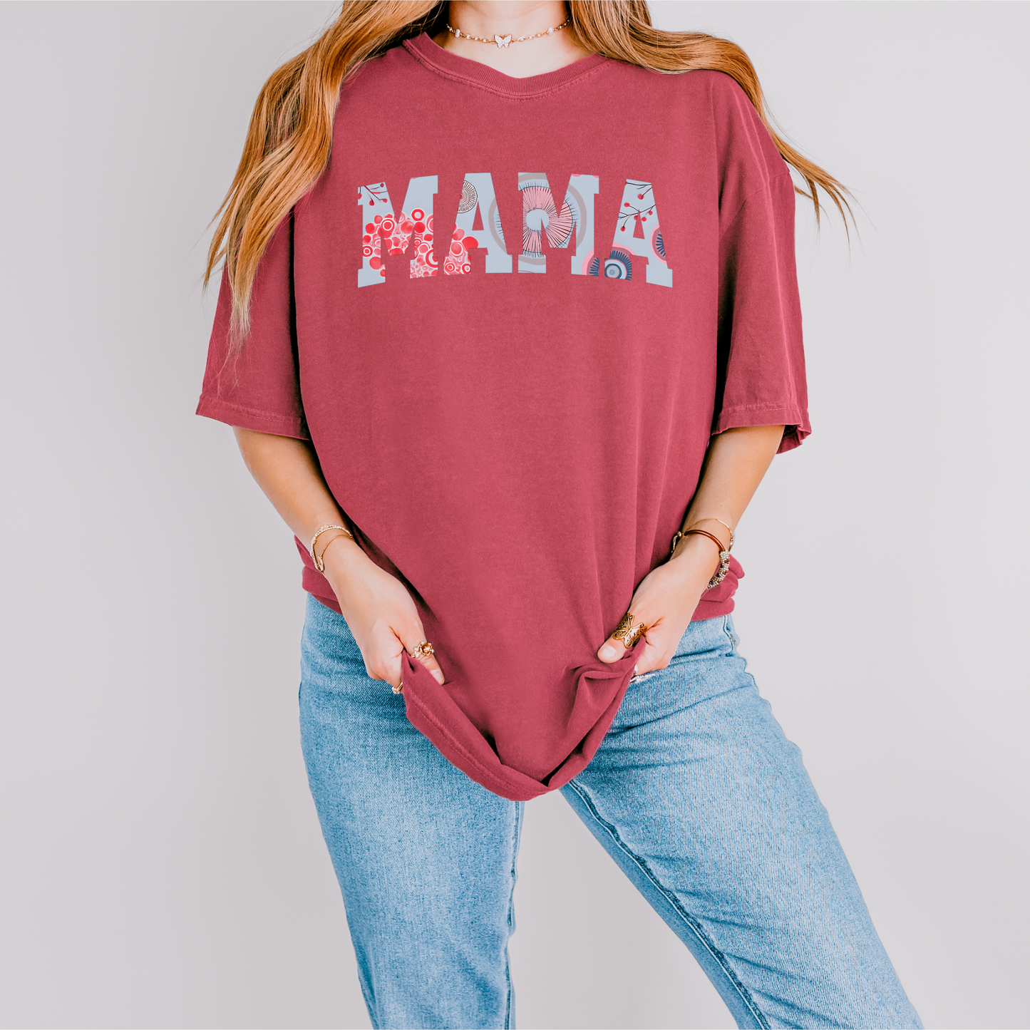 Floral "MAMA" Graphic Tee – Comfort Colors® Soft Cotton Shirt