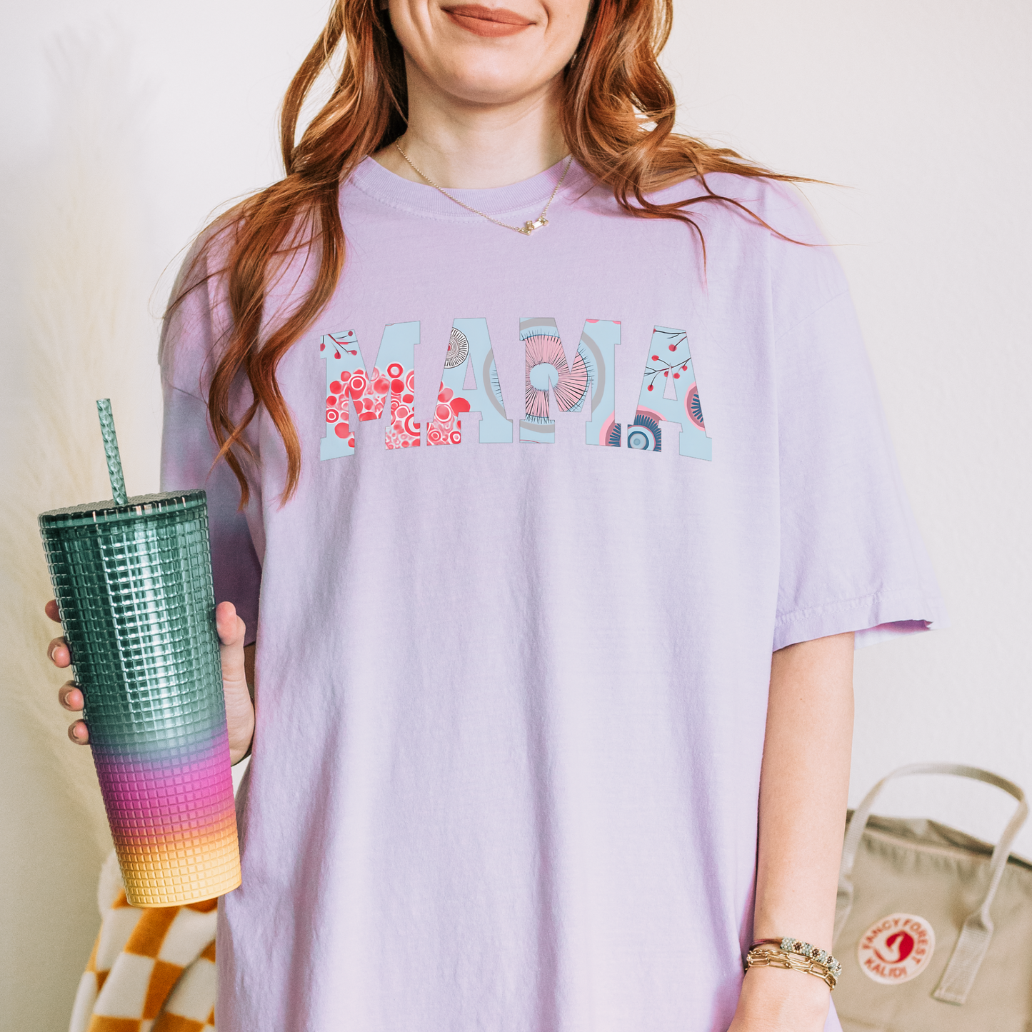 Floral "MAMA" Graphic Tee – Comfort Colors® Soft Cotton Shirt