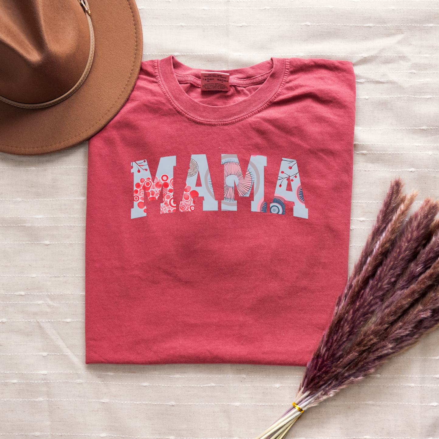 Floral "MAMA" Graphic Tee – Comfort Colors® Soft Cotton Shirt