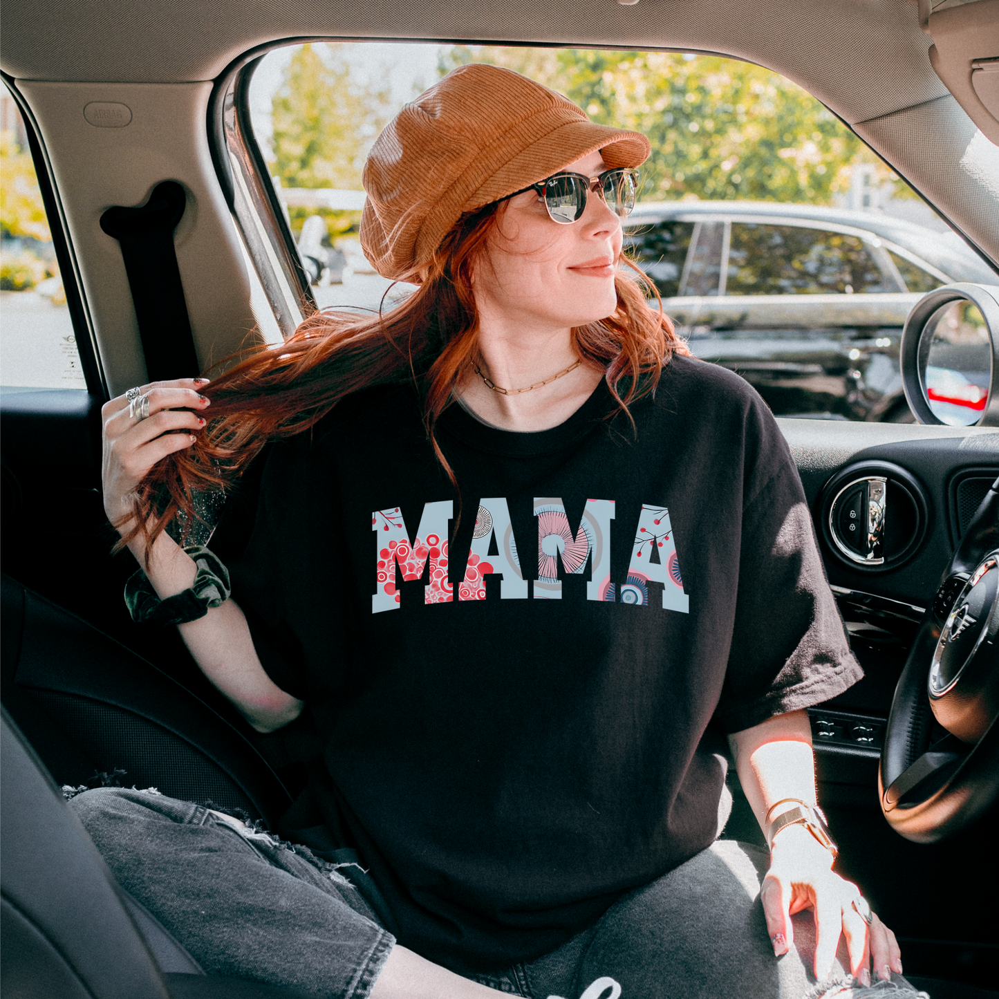Floral "MAMA" Graphic Tee – Comfort Colors® Soft Cotton Shirt
