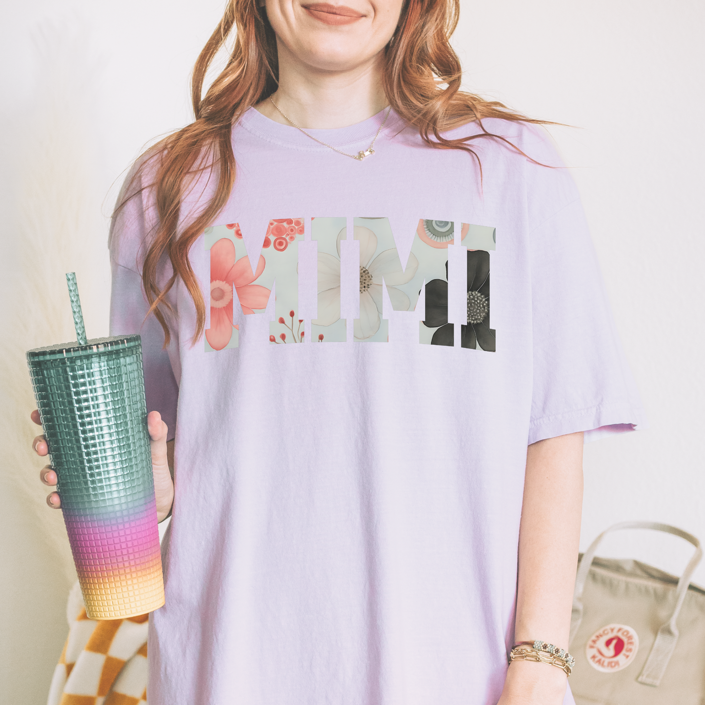 Floral "MIMI" Graphic Tee – Soft Cotton T-Shirt for Stylish Grandmas