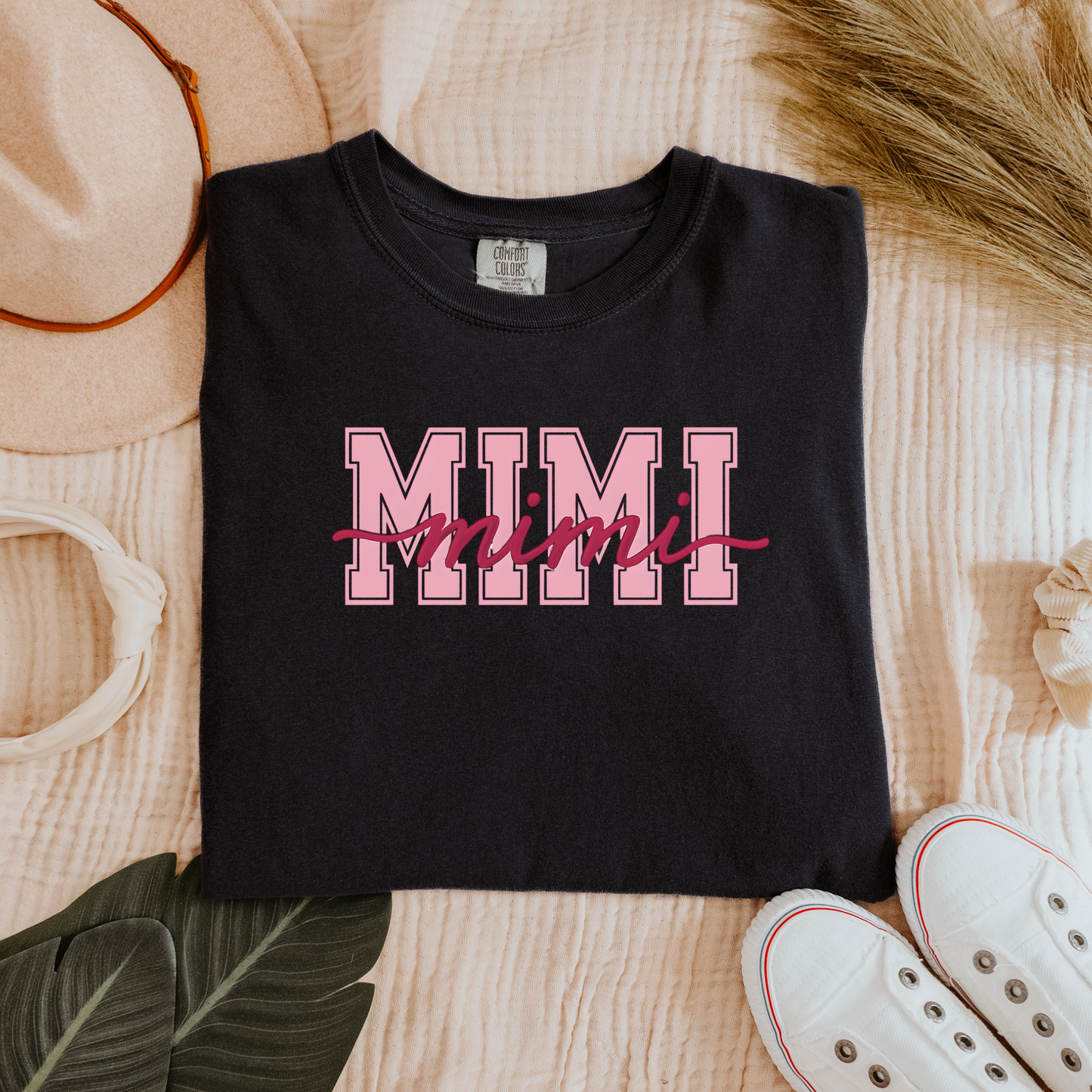 “MIMI” Script & Varsity Block Letter T-Shirt – Trendy Gift Tee for Grandmas