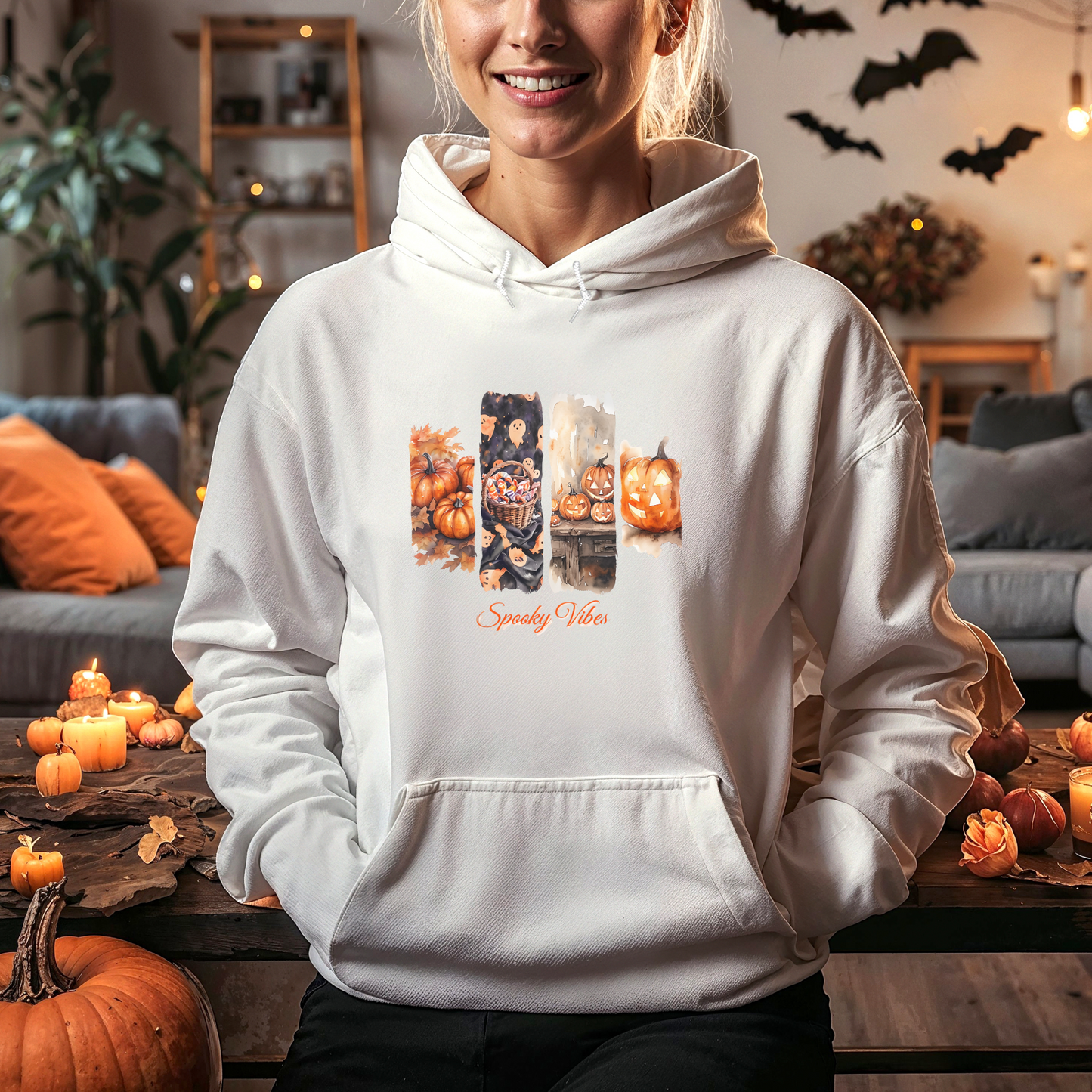 Pumpkins Spooky Vibes Hoodie - Halloween Fall Fashion