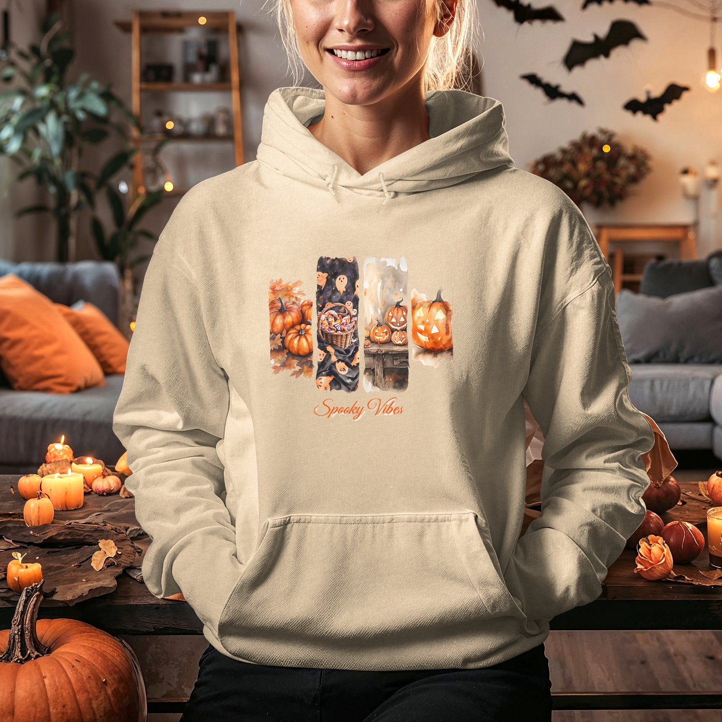 Pumpkins Spooky Vibes Hoodie - Halloween Fall Fashion
