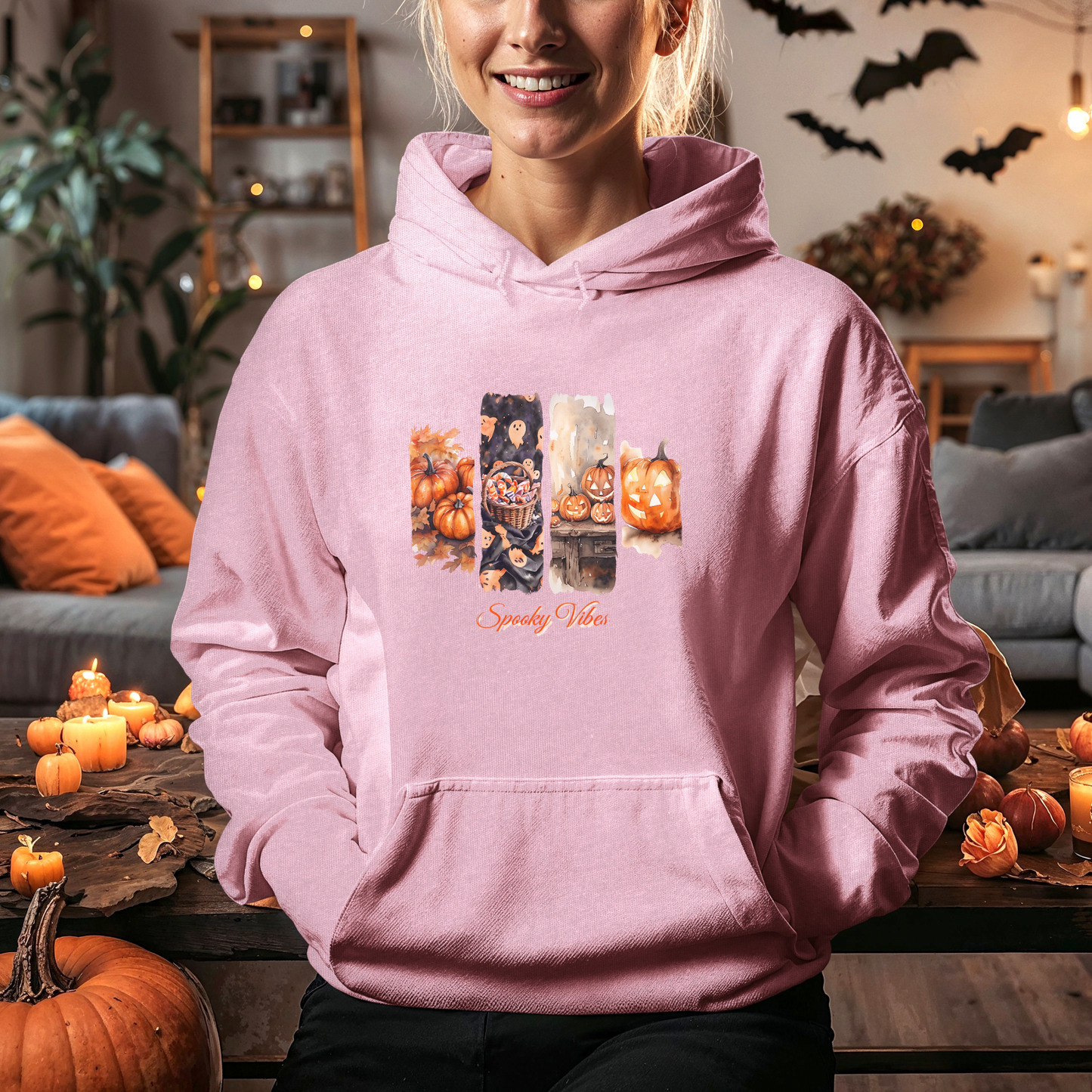 Pumpkins Spooky Vibes Hoodie - Halloween Fall Fashion
