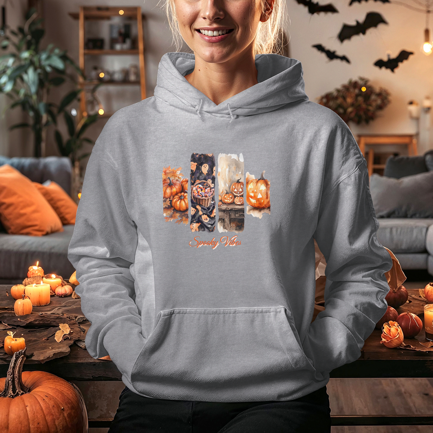 Pumpkins Spooky Vibes Hoodie - Halloween Fall Fashion