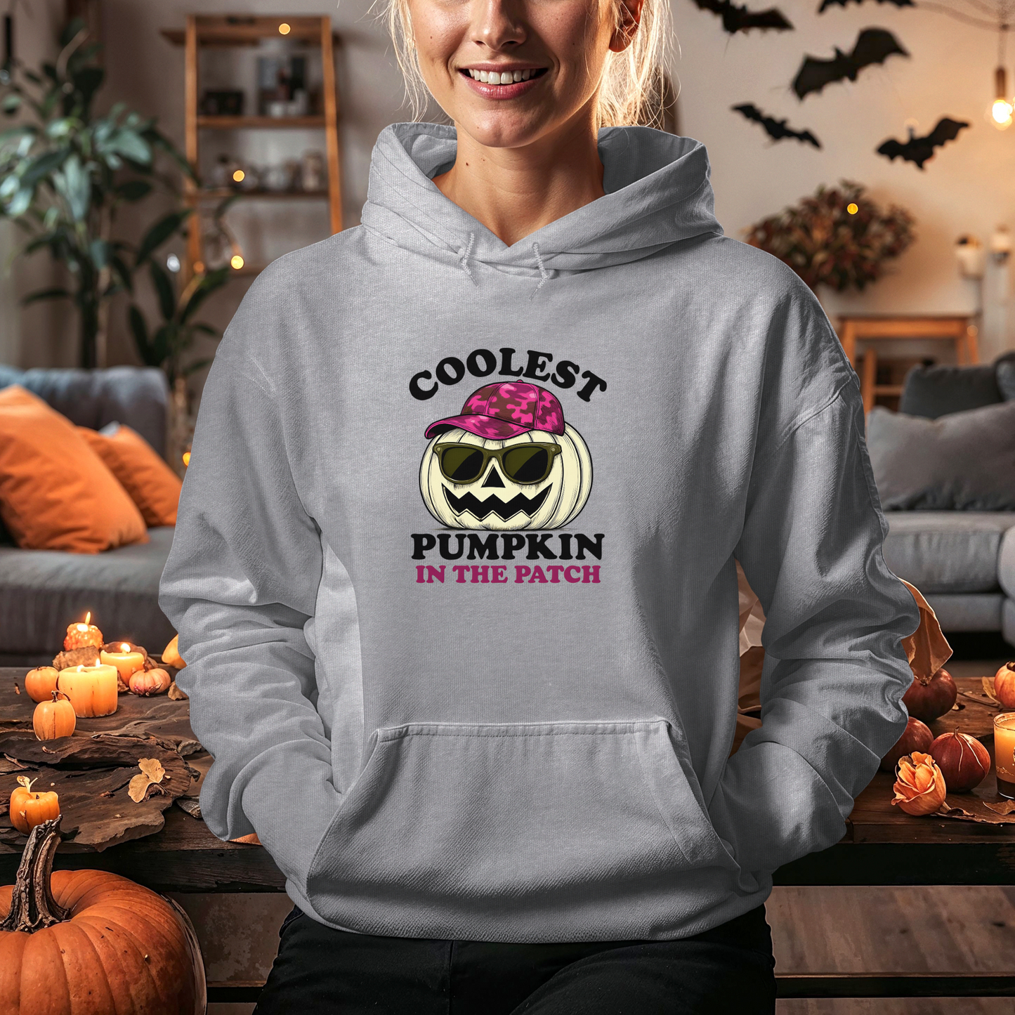 Coolest Pumpkin in the Patch β Pink Attitude Edition Hoodie - Sassy Halloween Fall Fashion